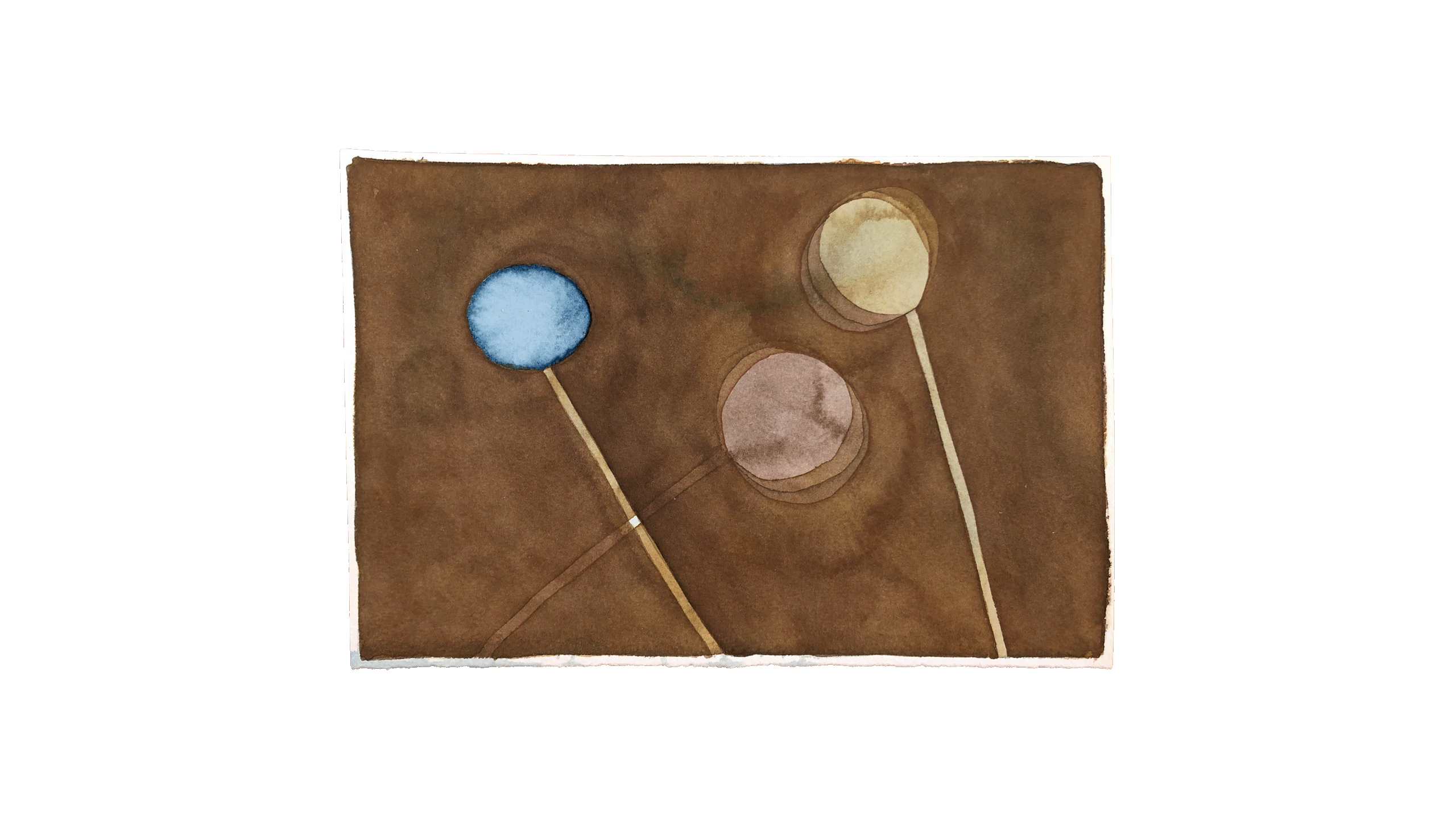 Ponteiros, da série Jogos da Tarde. Aquarela sobre papel, 23x15,5cm. 2023.