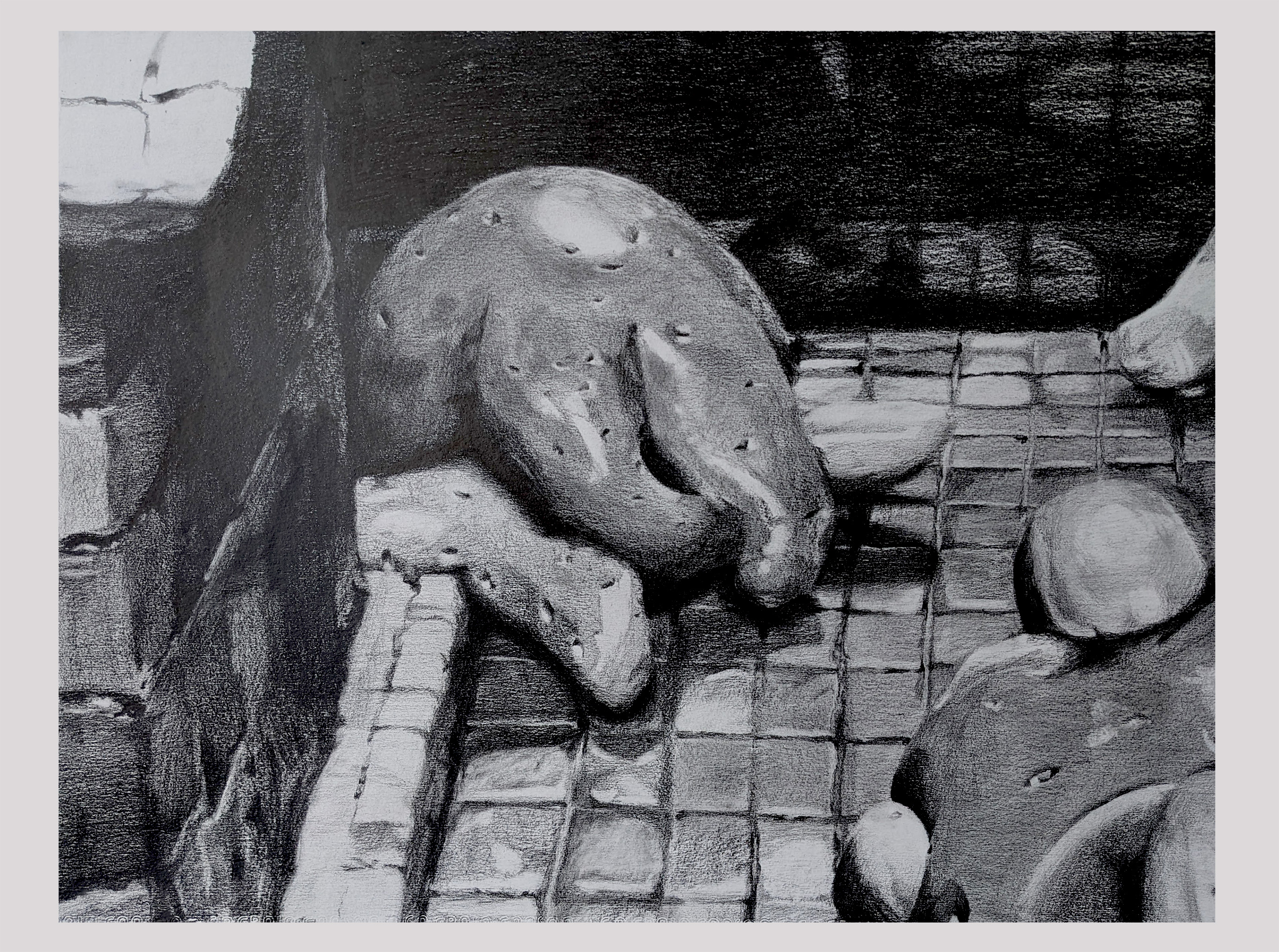 In the Dark Corner, 2022. 25” x 20". Pencil on paper.