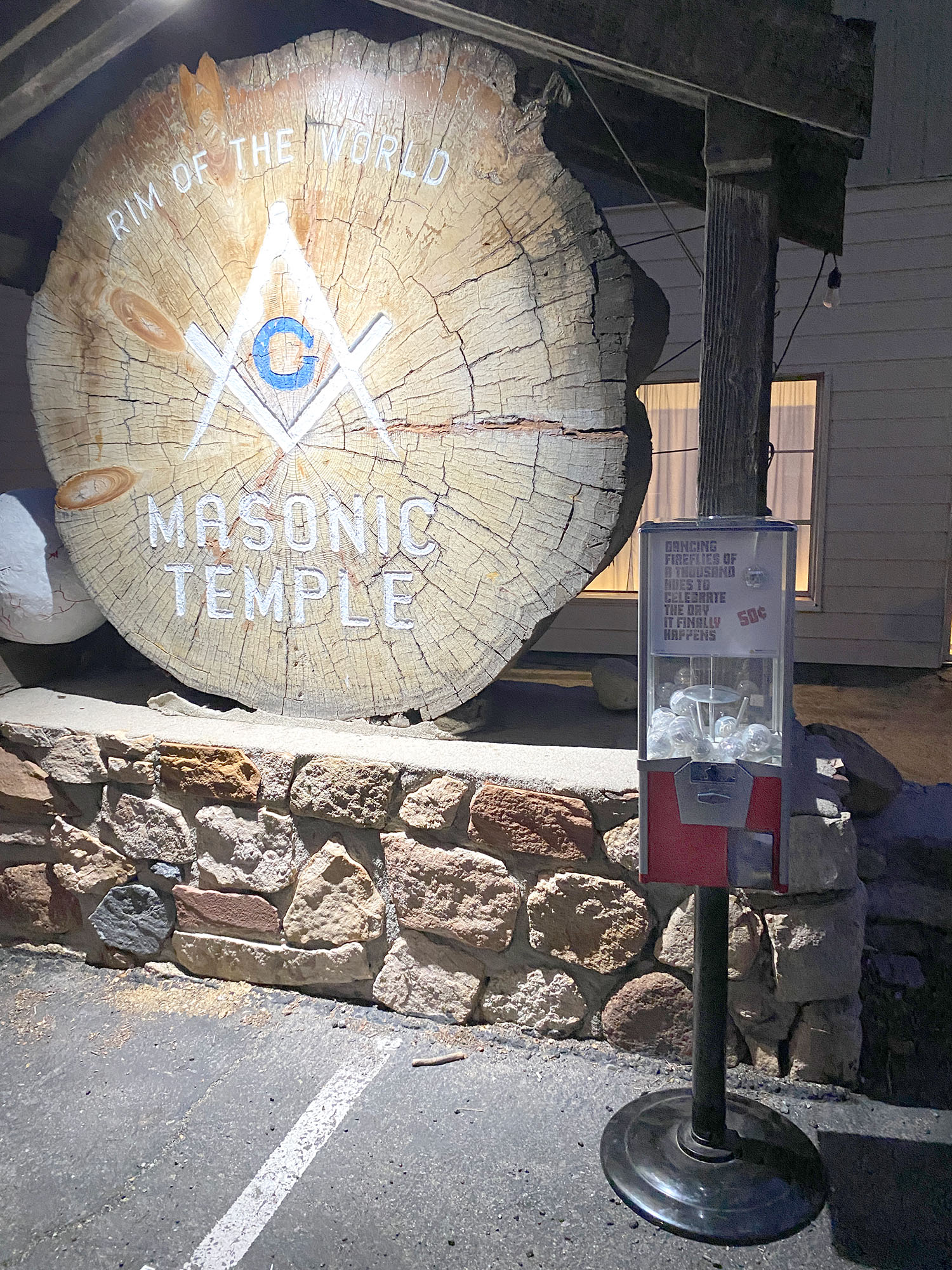 Third installation outside the Rim of The World Masonic Temple in Twin Peaks, CA