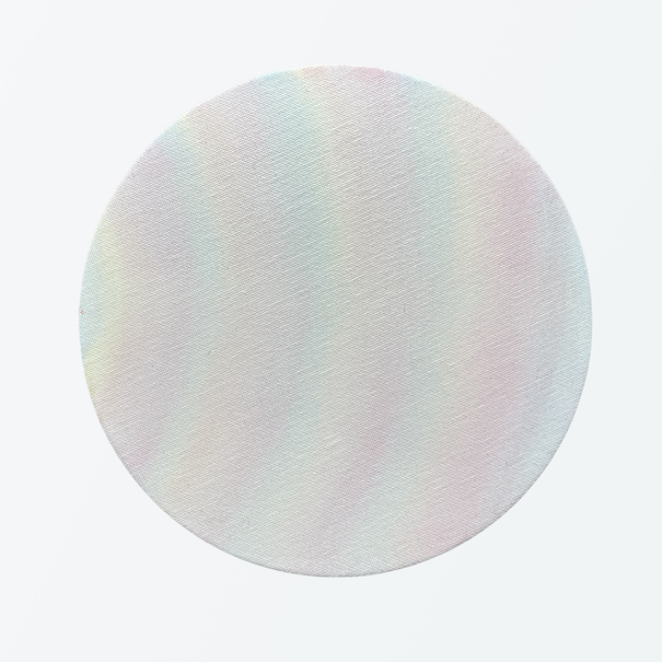 Ondulation 4, 2022. huile sur toile, diamètre 20 cm