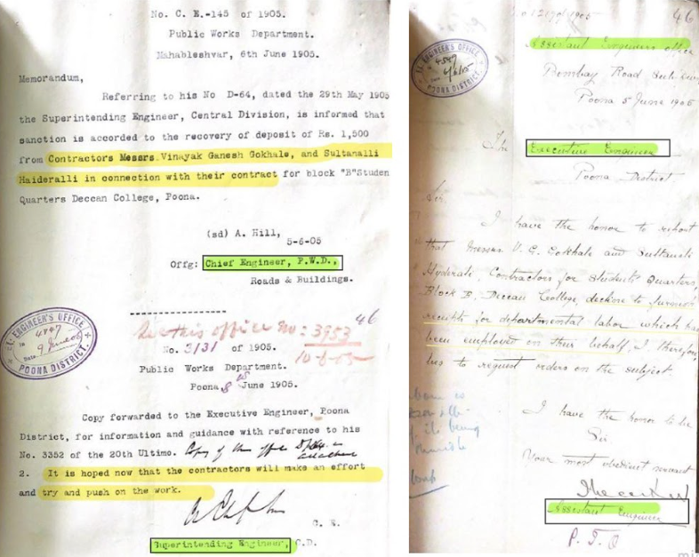 Deccan College project files of extension work 1905-07