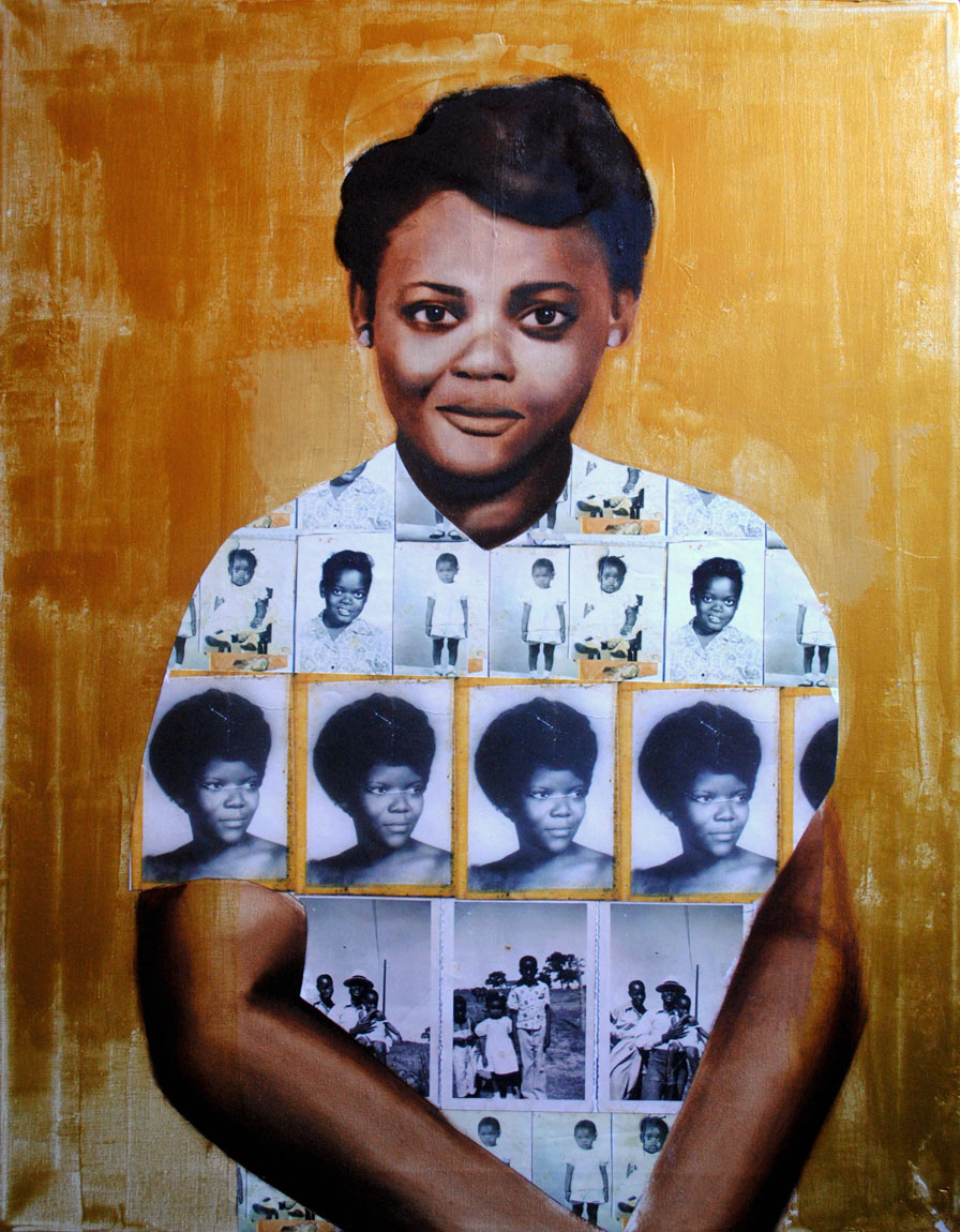 Grandma Minnie, oil and paper on canvas, 2011