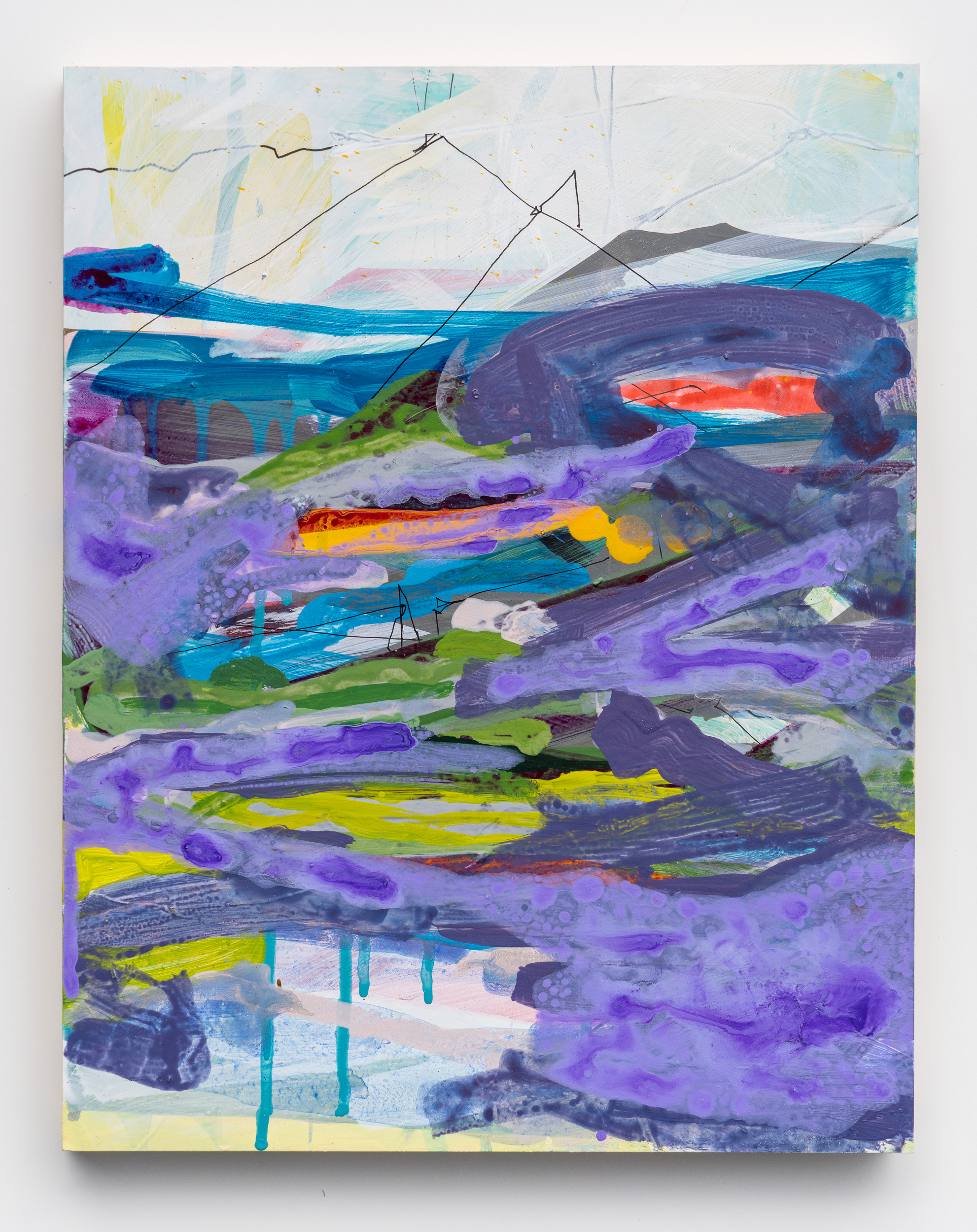 2022, acrylic and ink on panel, 14 x 11 inches