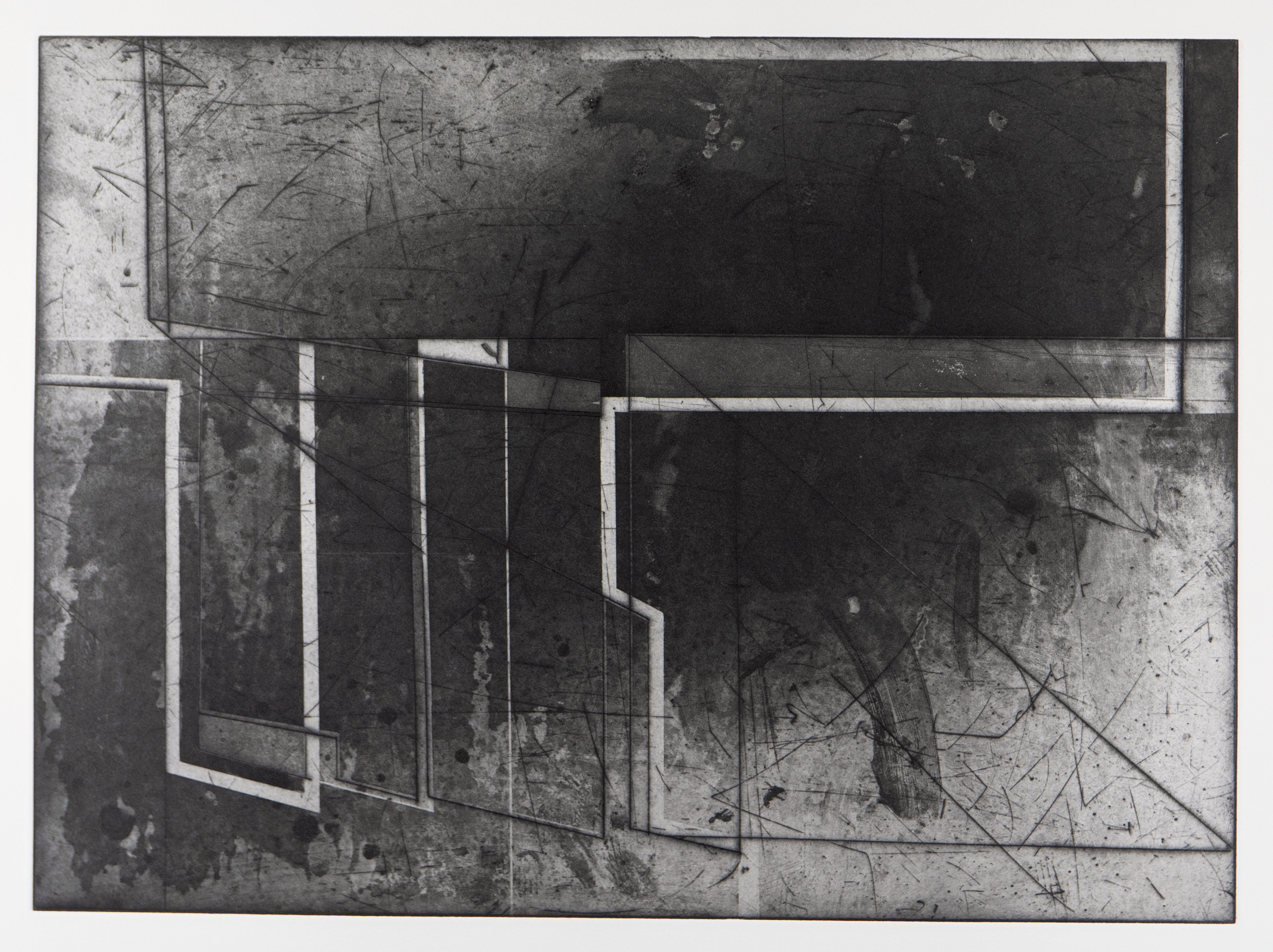 Oscillate, etching, 18 x 24 in. 2022