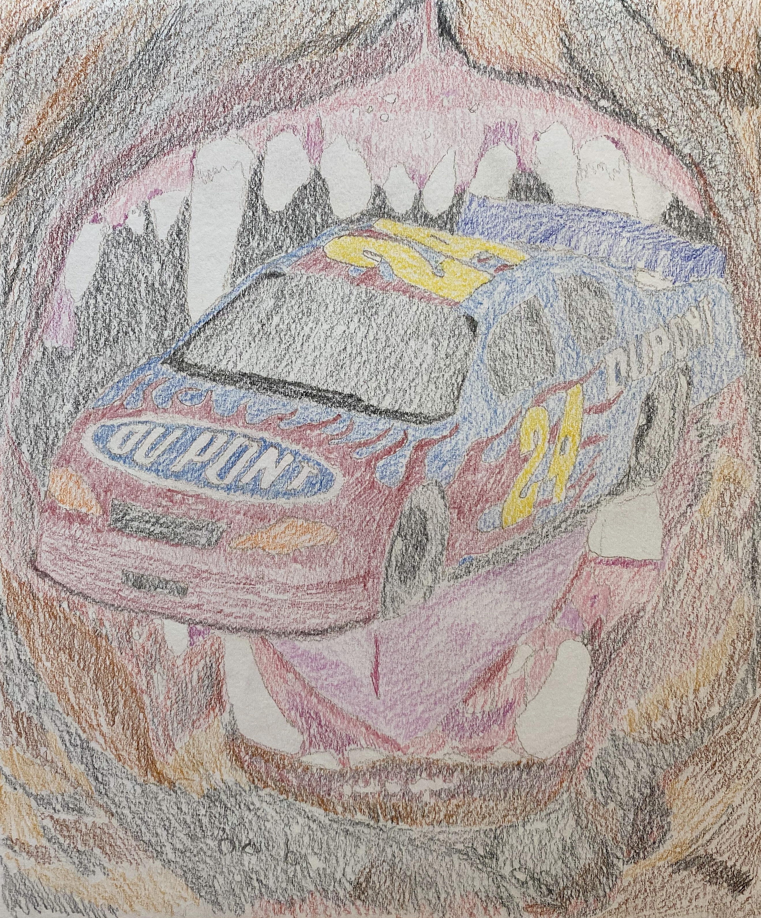 Jacob FreemanThe Plant is Killed by a WormPencil crayon on paper13 x 11”2022