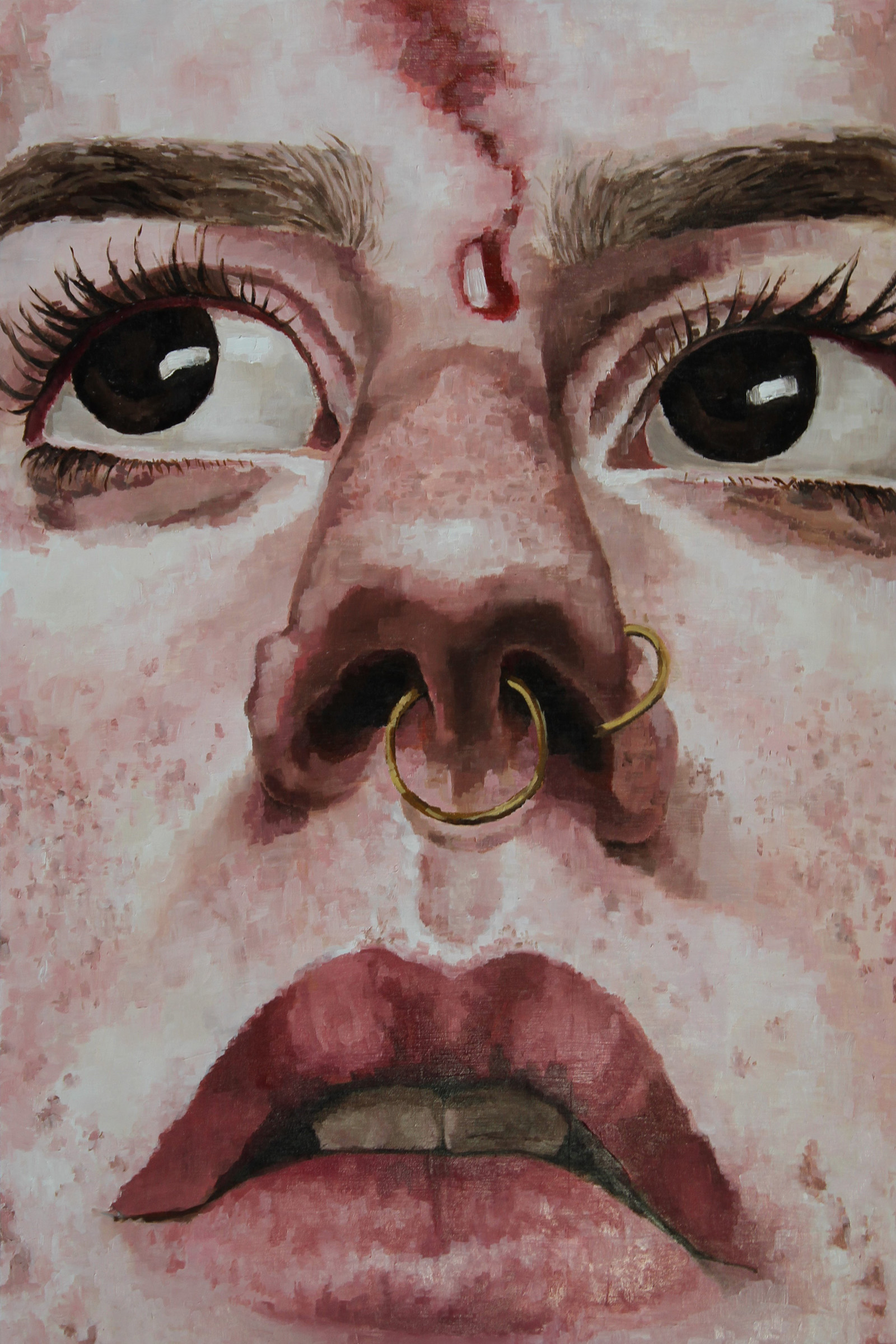 SACRED SKIN, 2019, oil on wood panel, 36x24"