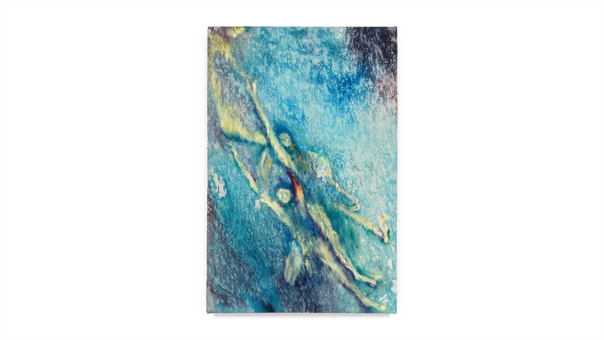 I Move Along Your Boundaries, 2024, ink and oil on canvas, 45 × 30 cm