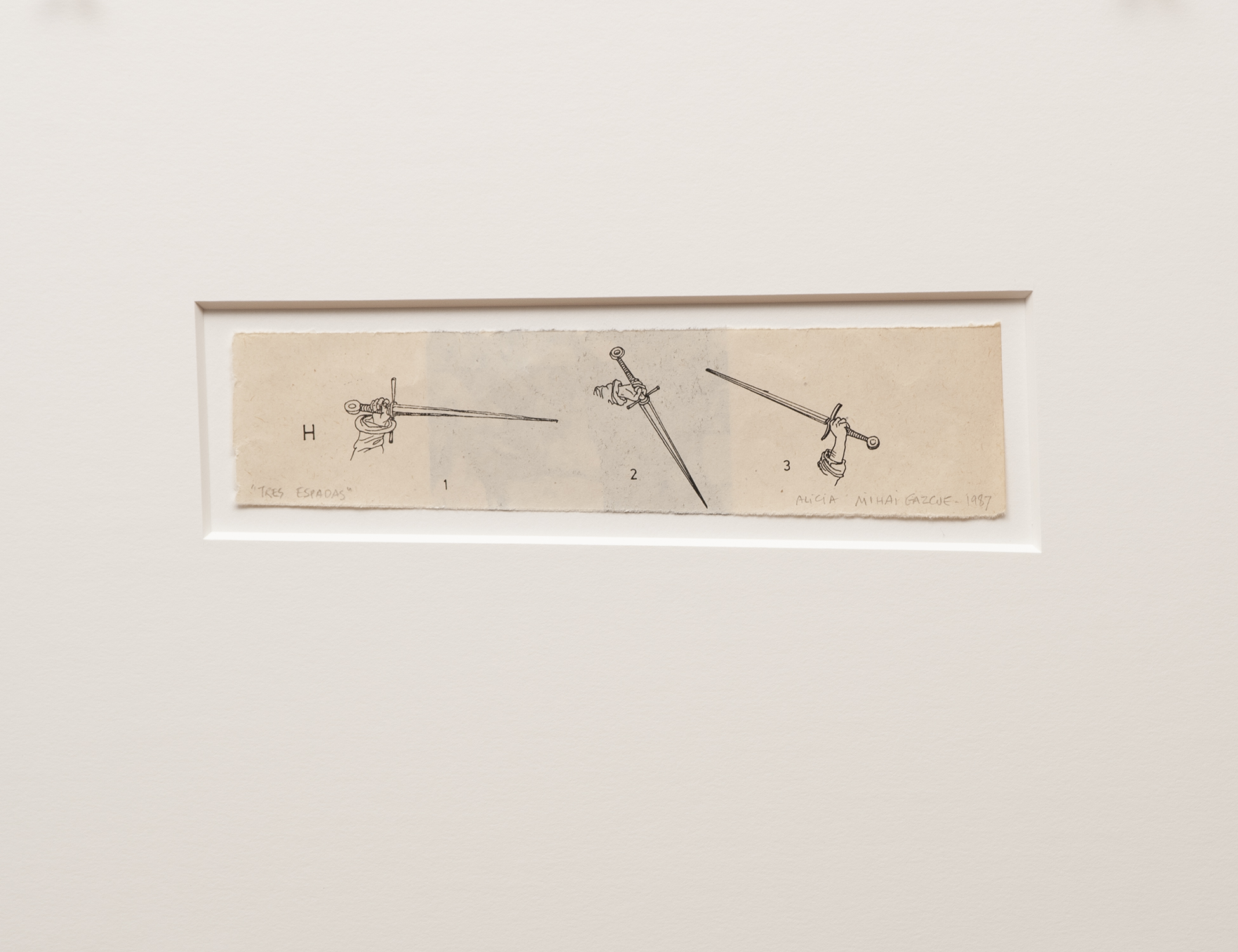 Tres espadas, 1987  Printed paper 2.25" x 8.5"