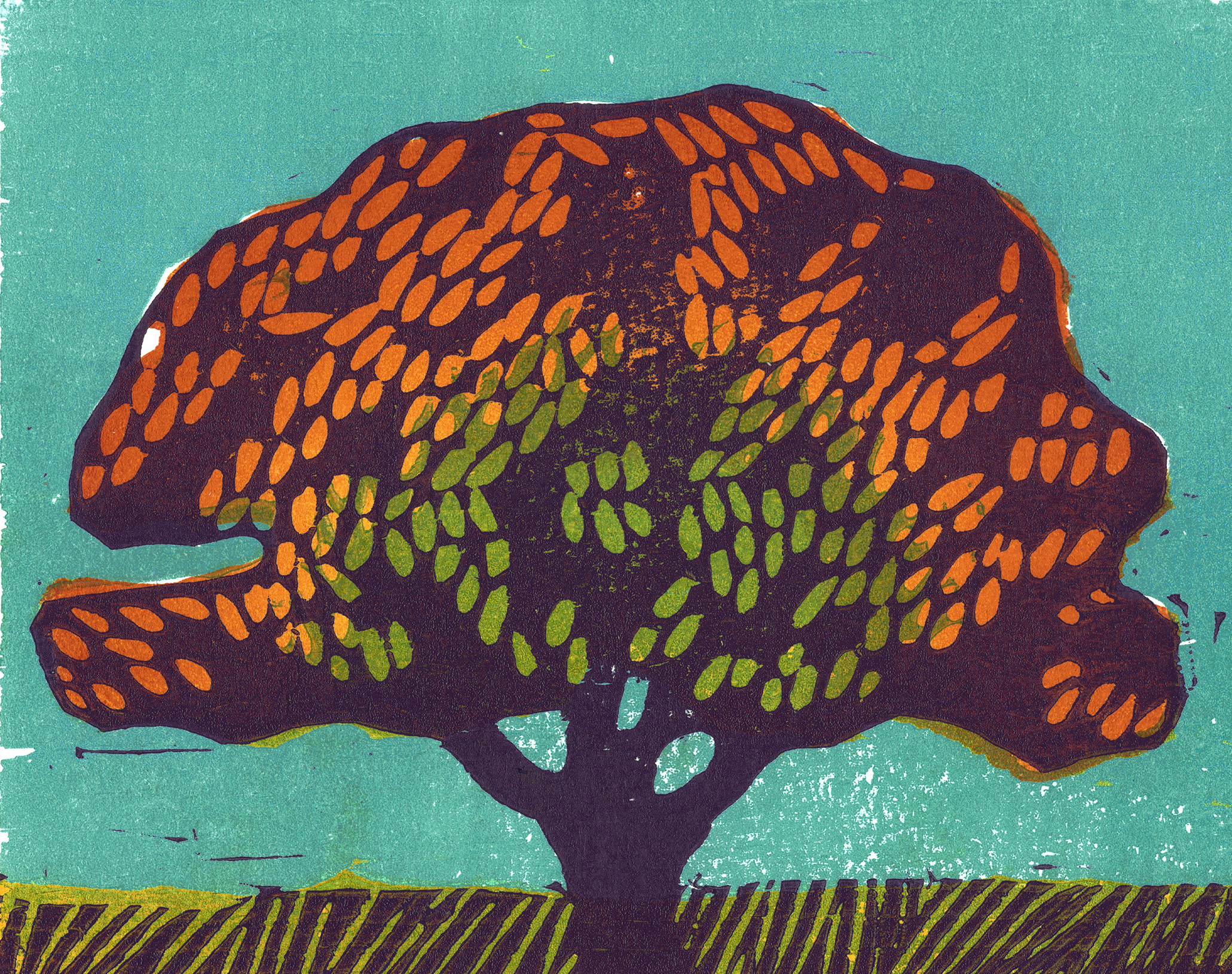 Changes, three-layer woodcut