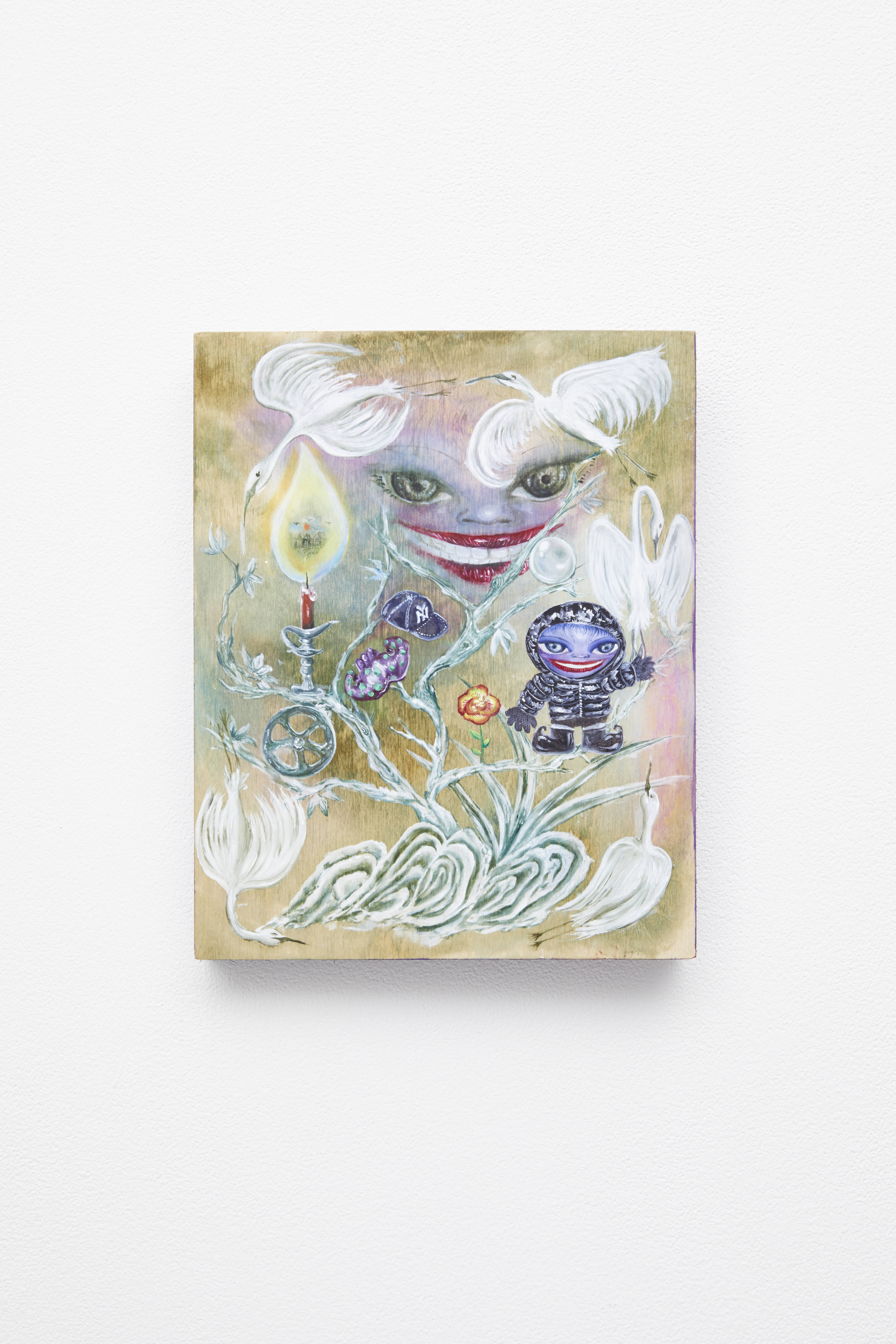 five cranes 2025 Oil on Board 25 x 20 x 2.5 cm