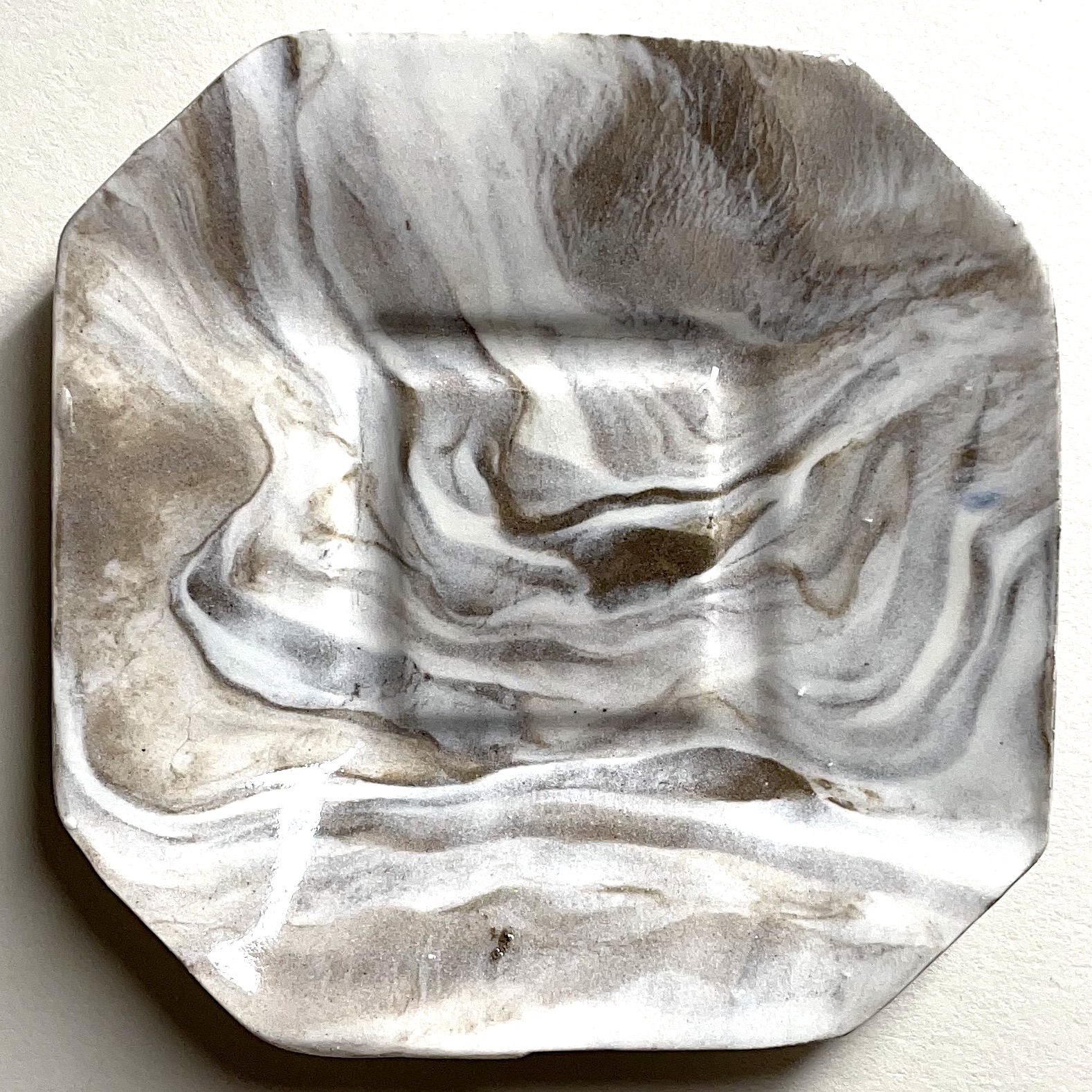 Small Marbled Octogonal Plate [$35]