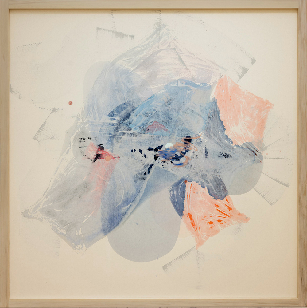 Janus  (Swoon) akryl och oljekrita på duk, 200x200cm, 2022 | Foto: Patrik Lindell