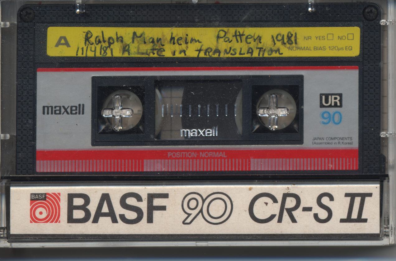 Kate’s father, translator Ralph Manheim, giving a seminar for Indiana University’s Patten Foundation series on (11/04/81)