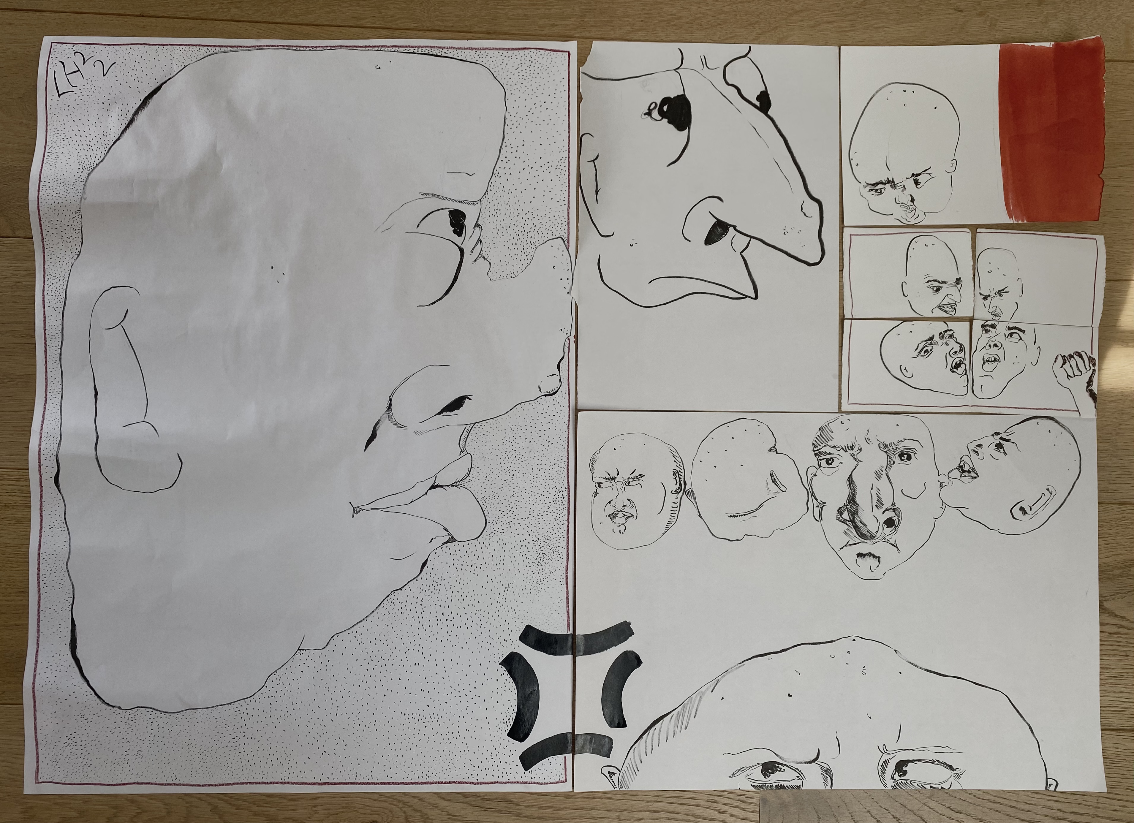 'Bigger Idiots' - A2 ink on paper