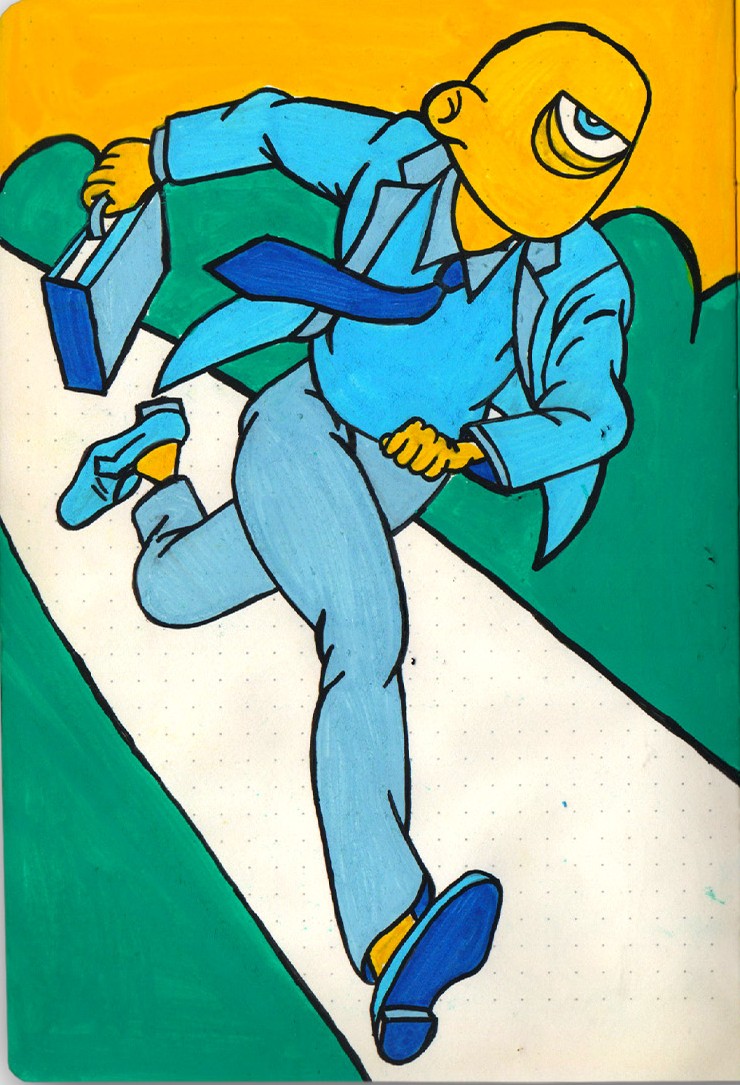 Chapter XVIII, Acrylics on paper, 15x21cm, 2025.