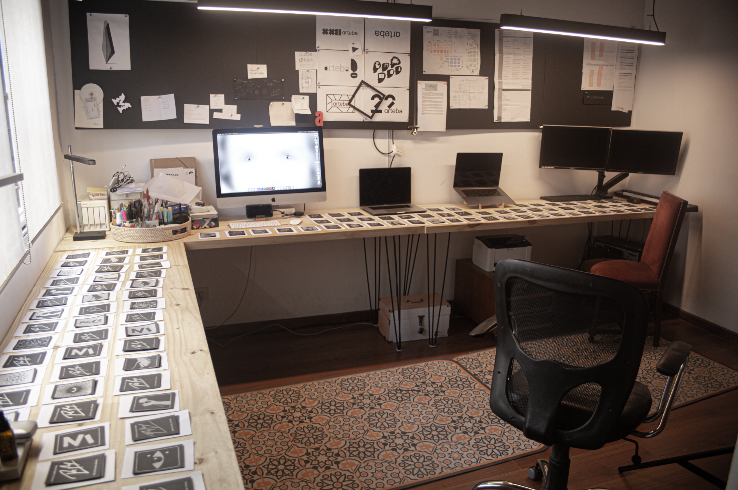 Preparing certificates at Rompo's studio