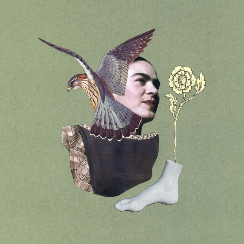 “Feet, what do I need you for when I have wings to fly?” F. Kahlo  These words guided me in the creation of a collage portrait of Frida Kahlo, the feminist who inspired me most. What I like about her is that she was able to drew power from her illnesses, her roots and her sexuality in a world where these parts of herself were seen as disadvantages. She influences my life by broadening my perspectives and teaching me to be resilient, bold and passionate. [Carolina Santoli]