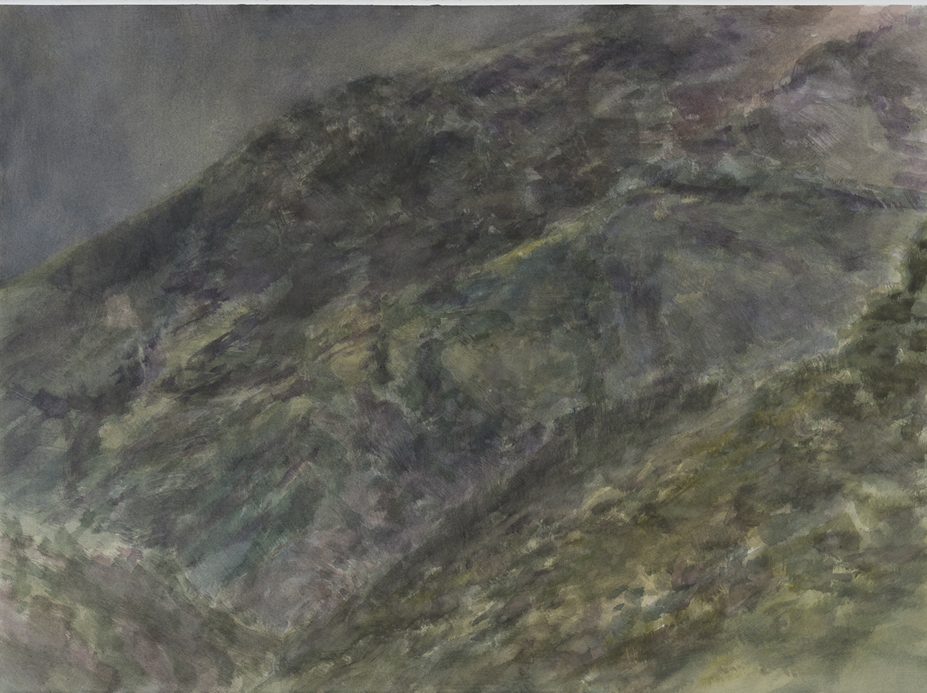 Versants, forêt, soir (I)aquarelle sur papier56 x 76 cm, 2024