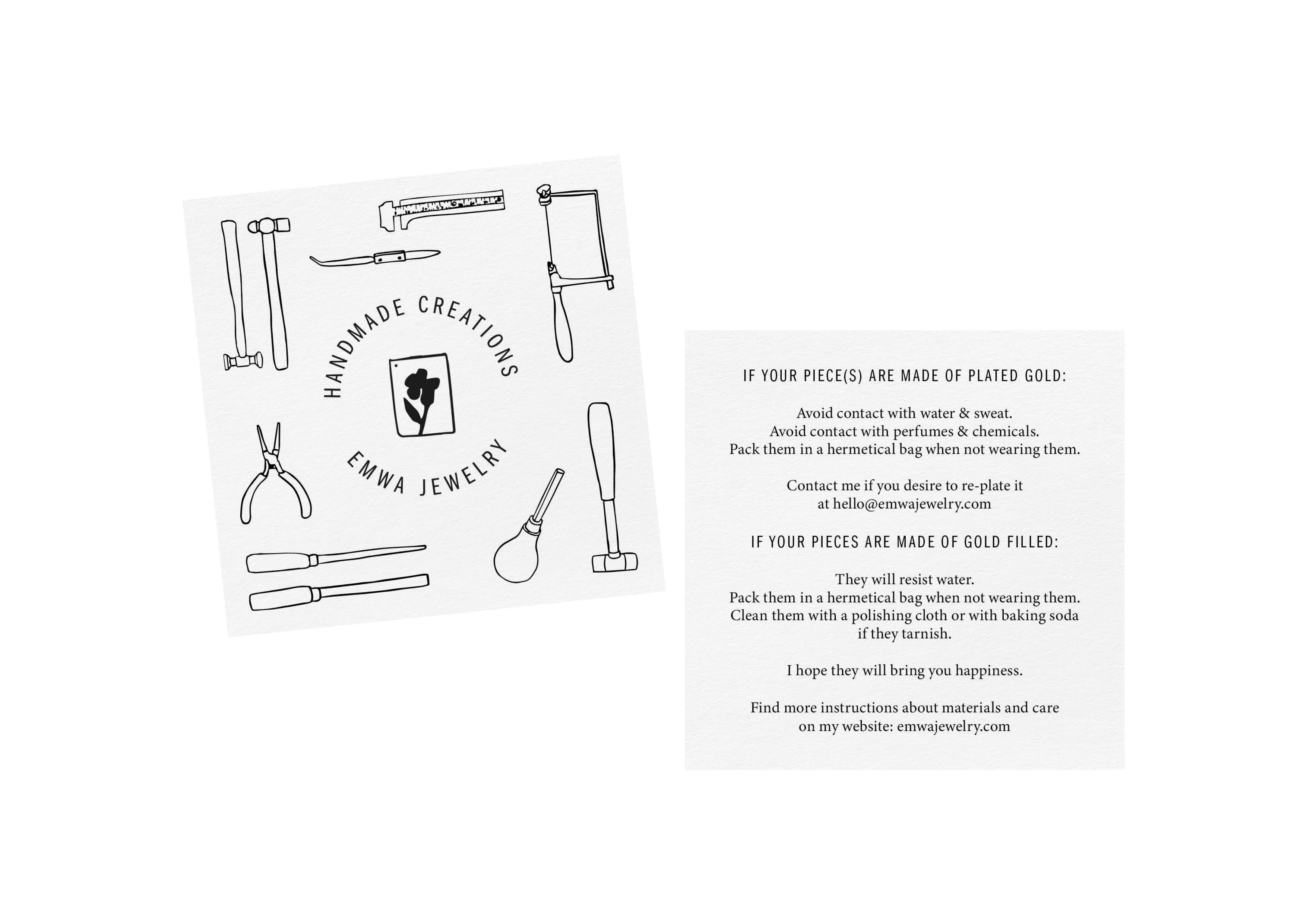 Care instructions — Emwa Jewelry 2022