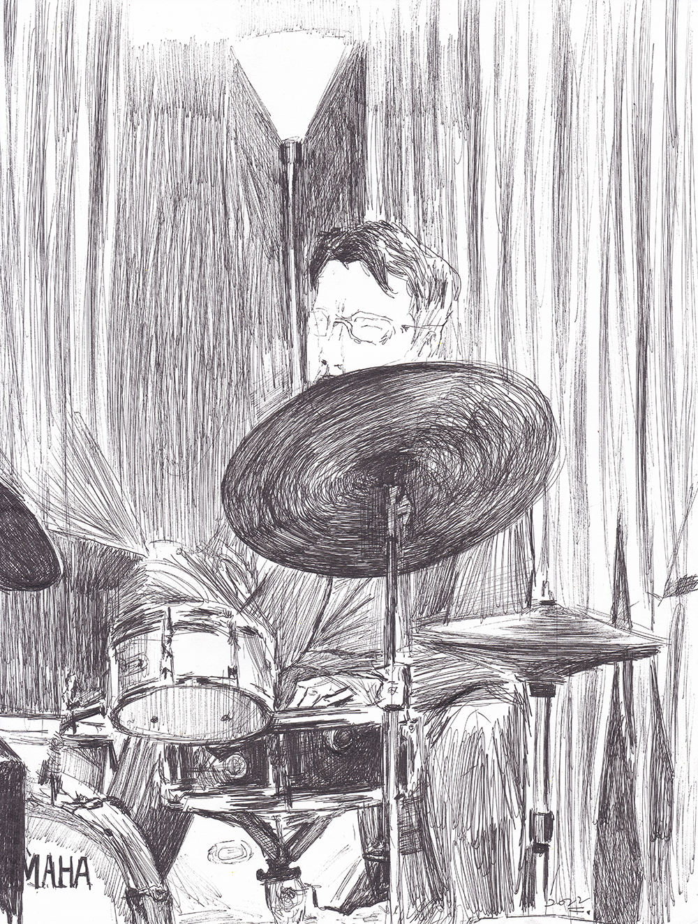 드러머 김종현, 2021, pen on paper, 27.9*21(cm)