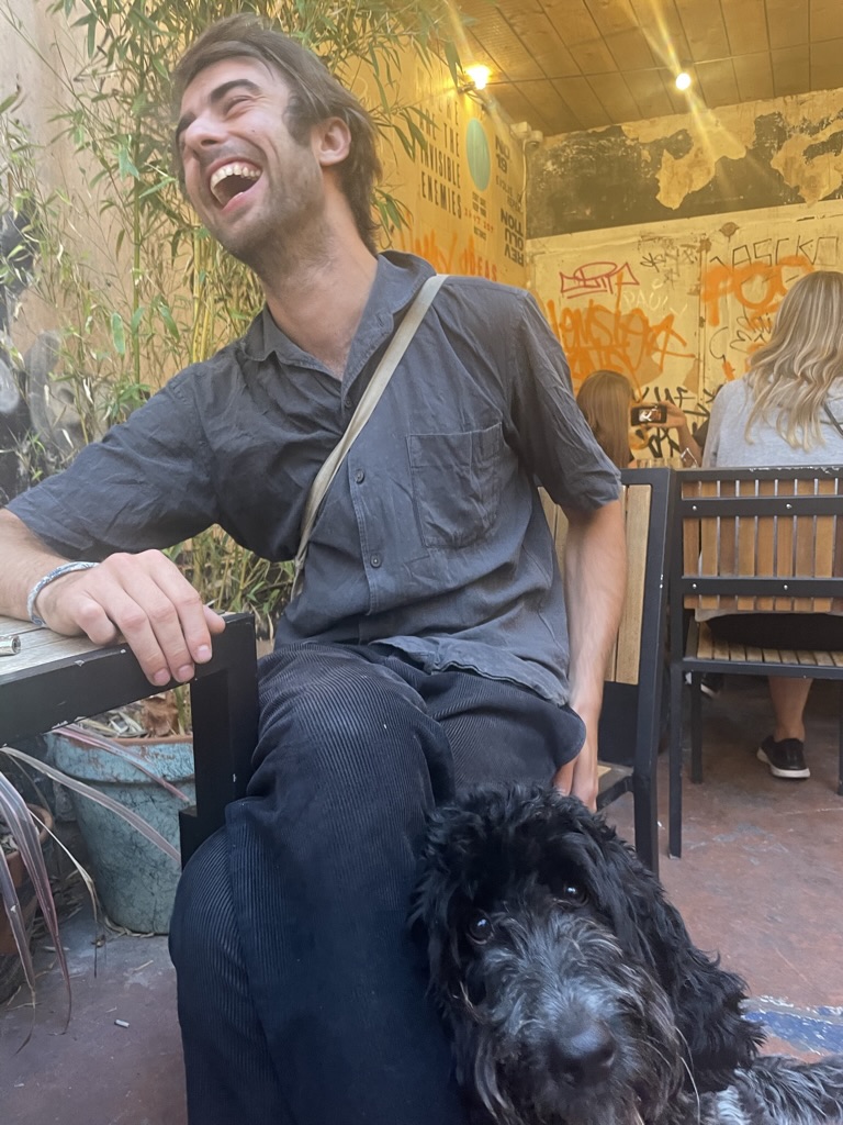 Hugo + pub dog [Check out Hugo's band - Koya]