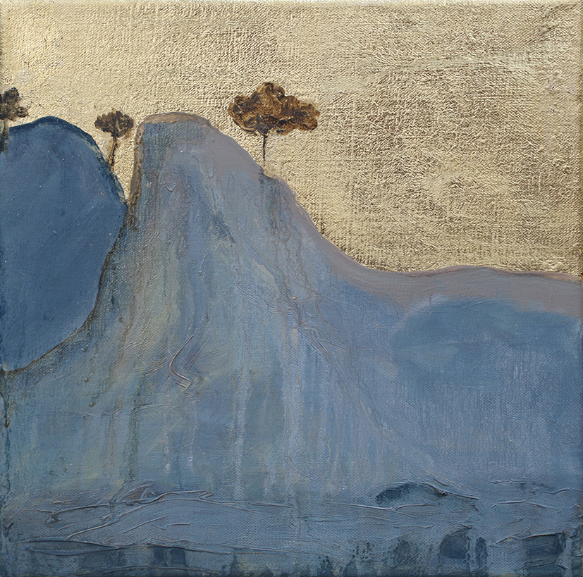 Wilderness (1), 2019, 30x30cm, oil and metal leaf on linen