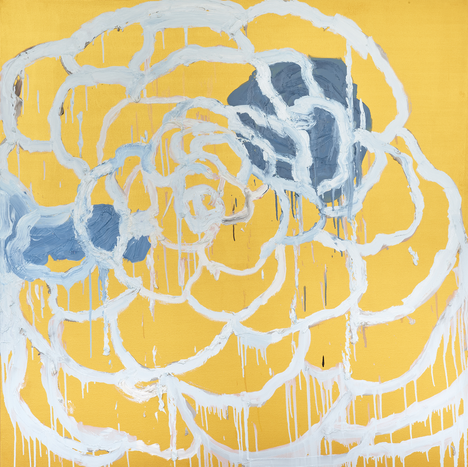 Totem Camellia #3, 2017-2018, oil and acrylic on canvas, 60 x 60 in