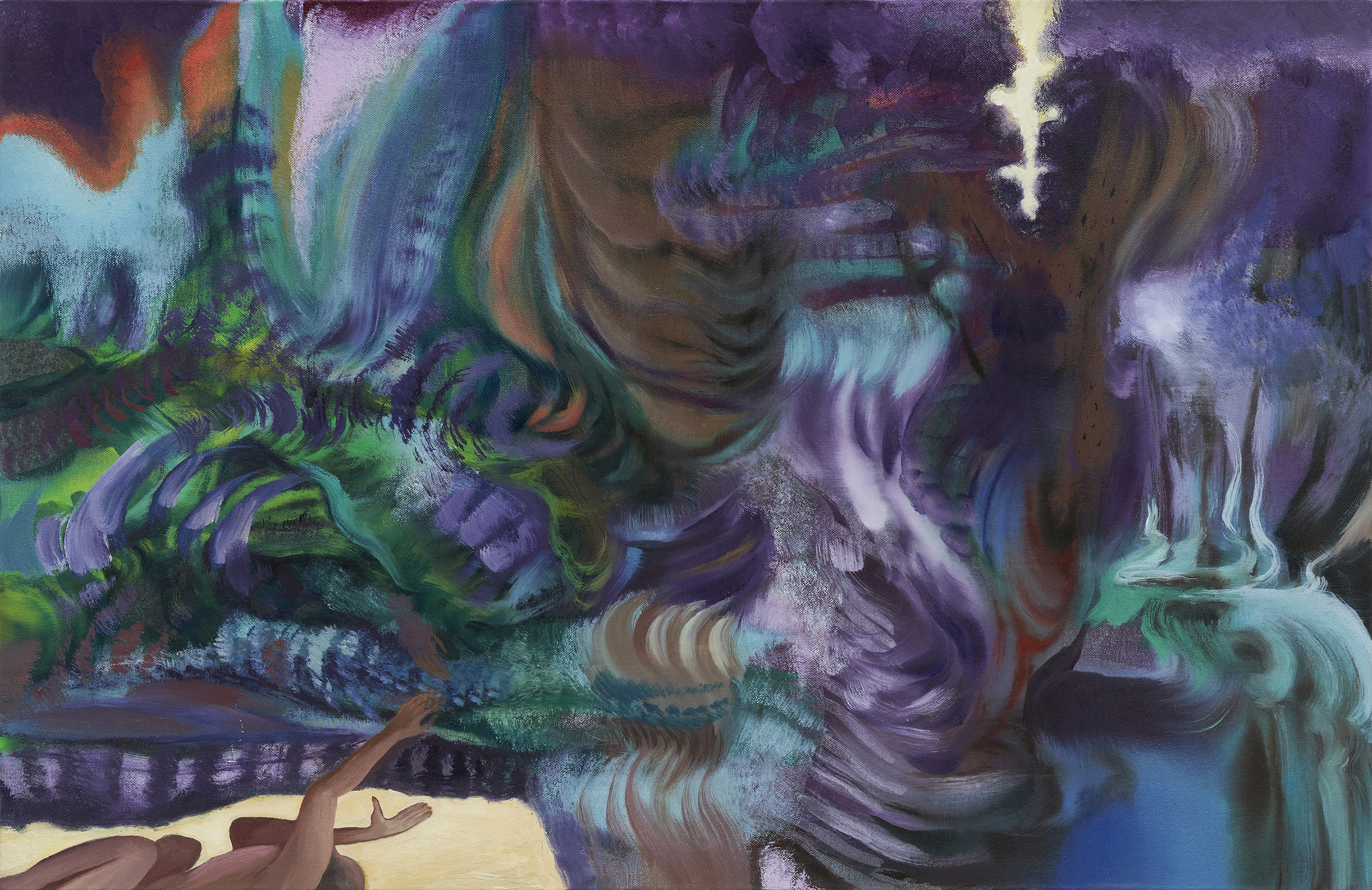 Pulse of the Storm, 2025, oil on canvas, 18 &times; 28 IN