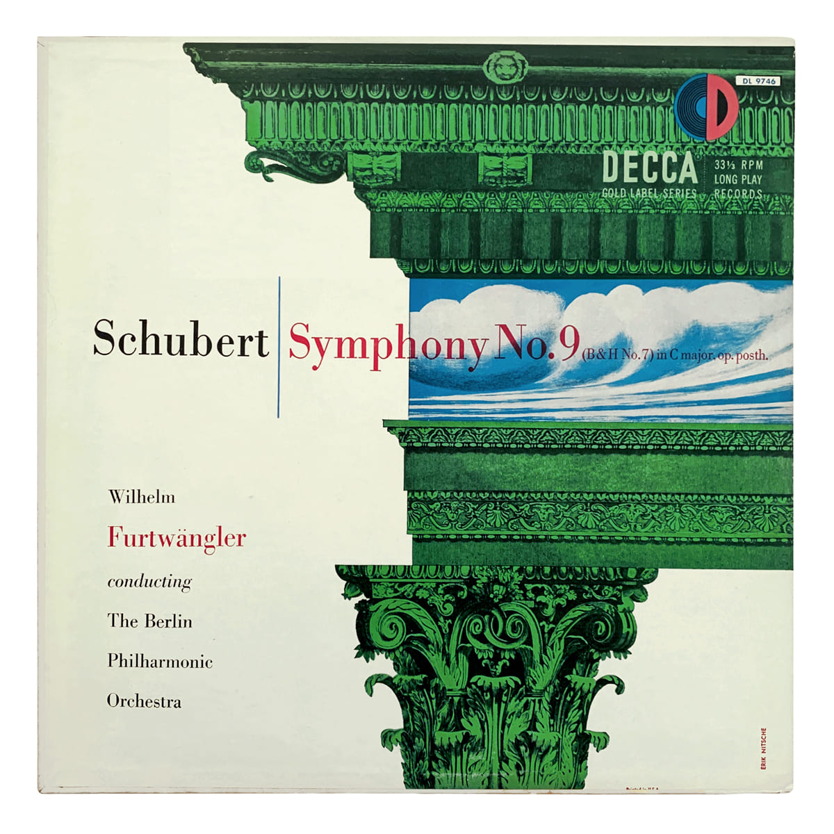 Decca Gold DL 9746 Franz Schubert - Symphony No.9 in C major, Op.Posth. Berliner Philharmoniker - Wilhelm Furtwängler Design: Erik Nitsche (credited)