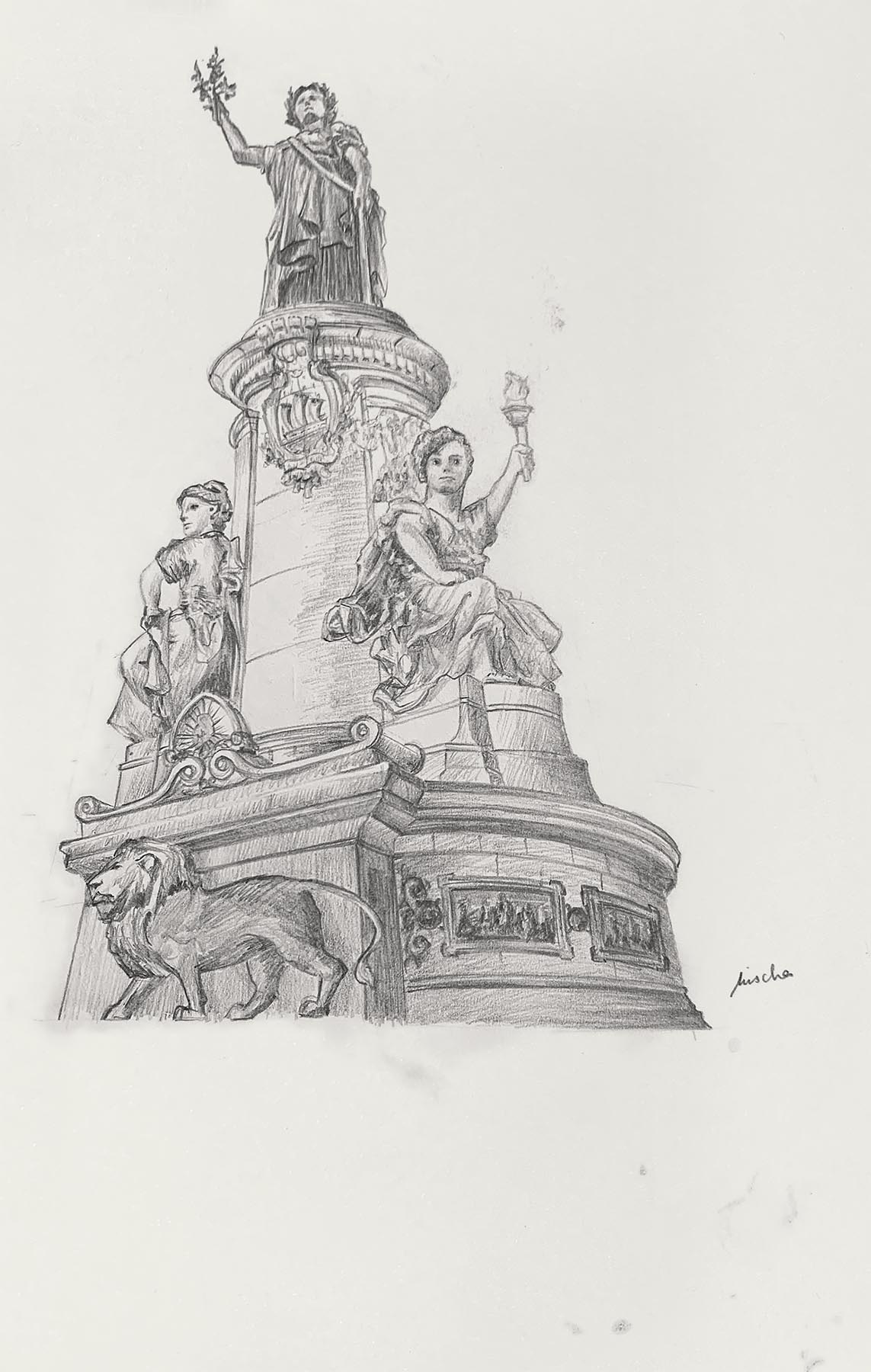 Place de la République, crayon