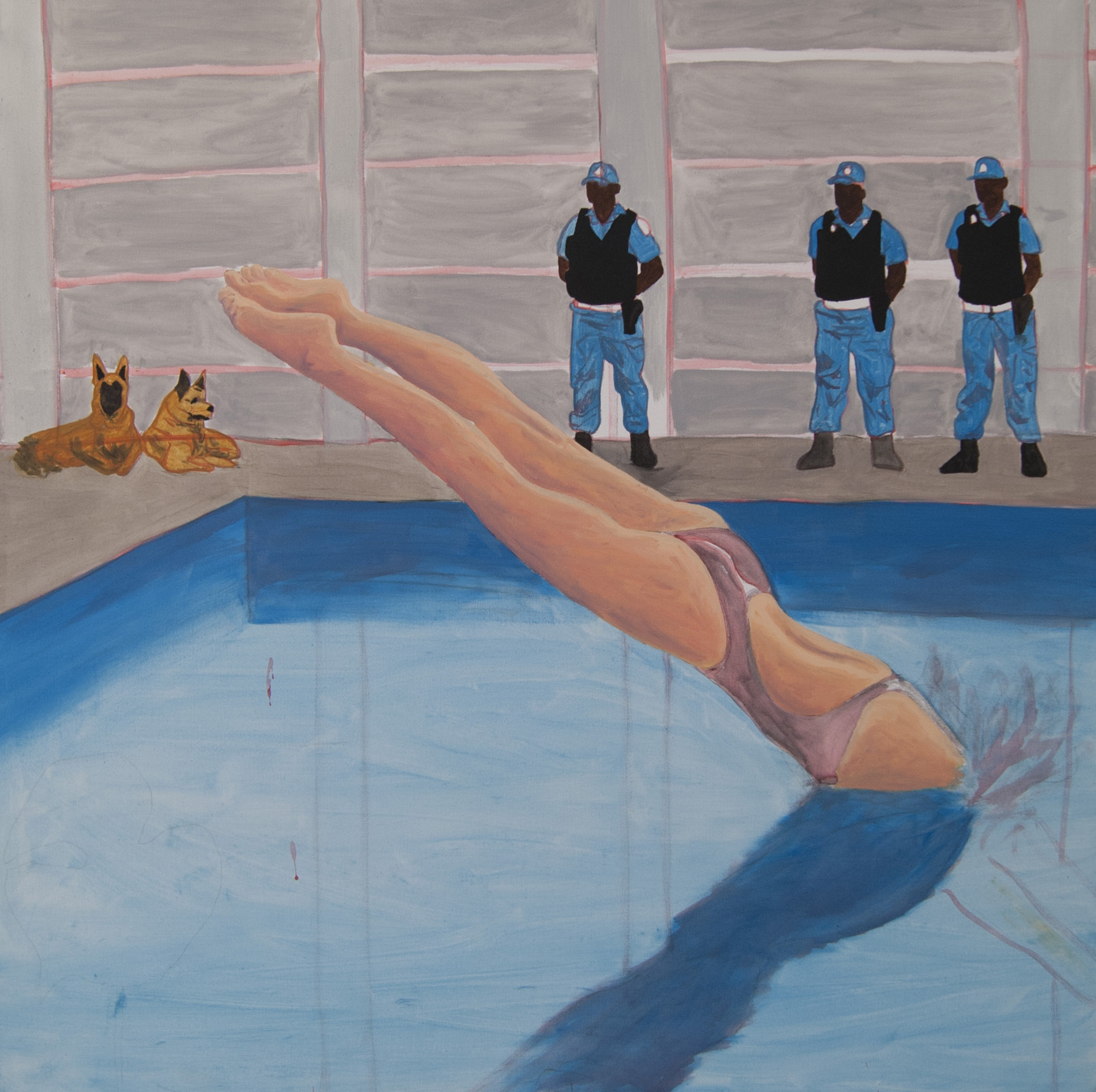 Jarrett Erasmus, "The Watchers II", 2021, oil on canvas, 102 x 7,5 x 102 cm