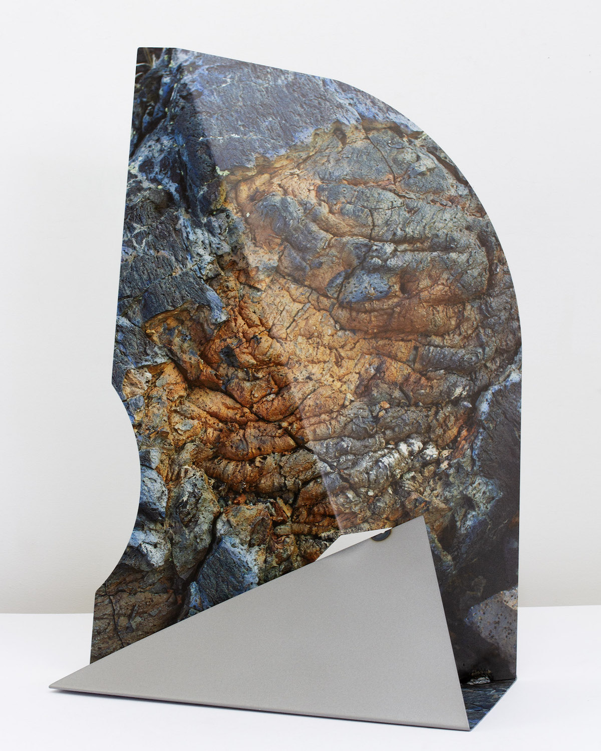 Letha Wilson, Craters of the Moon Fold Back, 2021, UV prints on steel, Dims: 28.5 x 20 x 13.5 in.