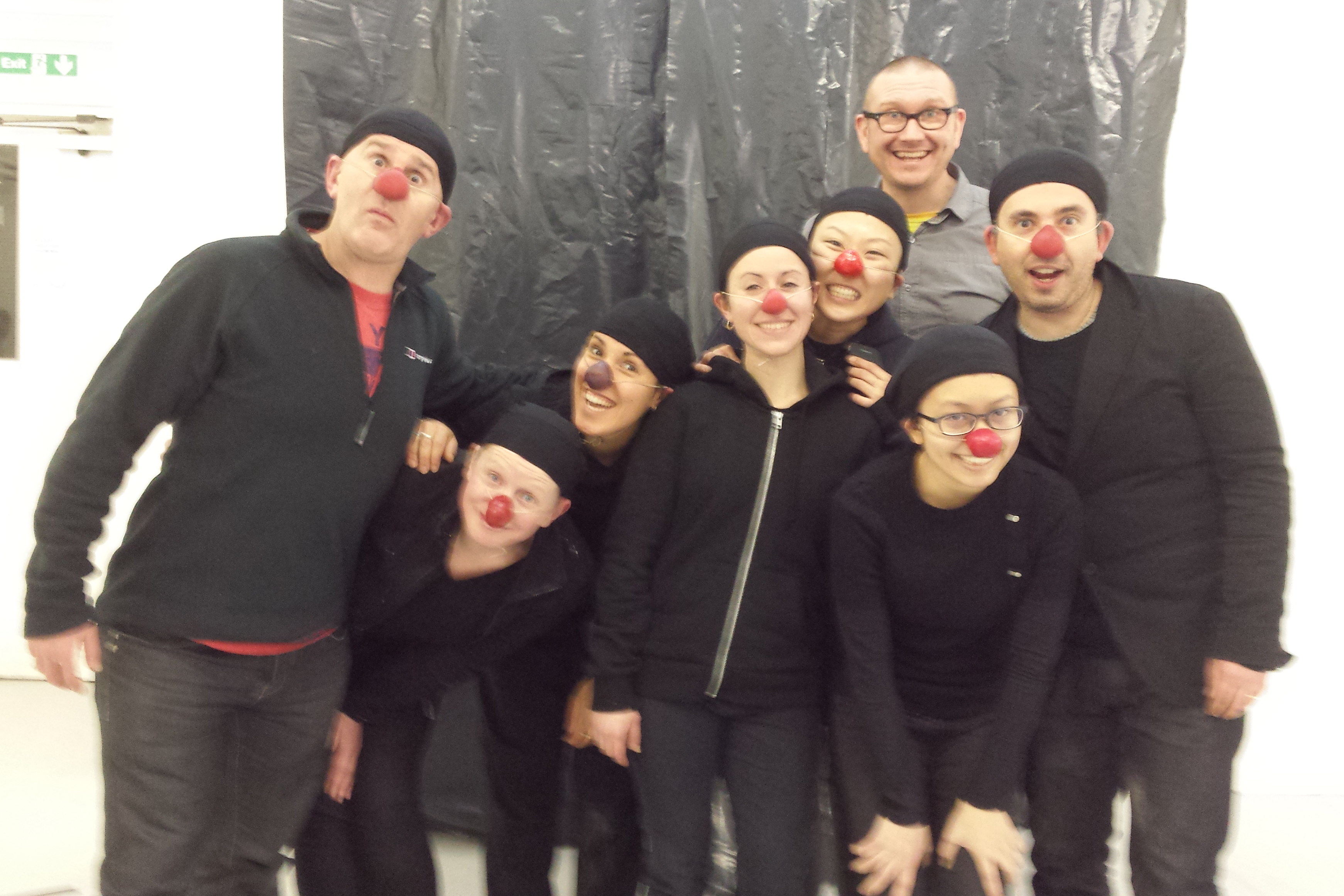 clown workshop with Goldsmiths MA students and David Carmel