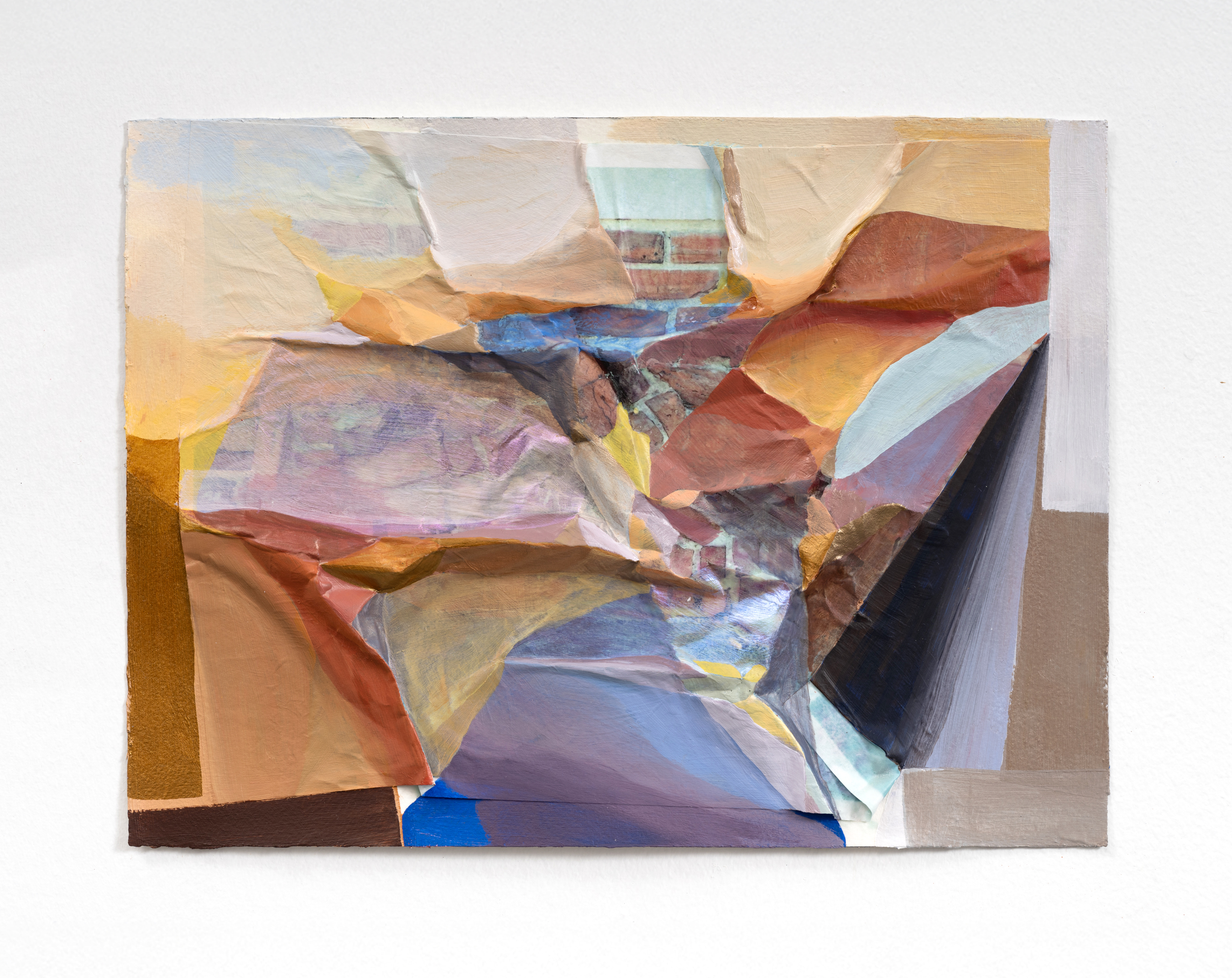 Grand Summit Hotel, 2024, 9 x 12 in, Acrylic and printed photograph on Arches paper