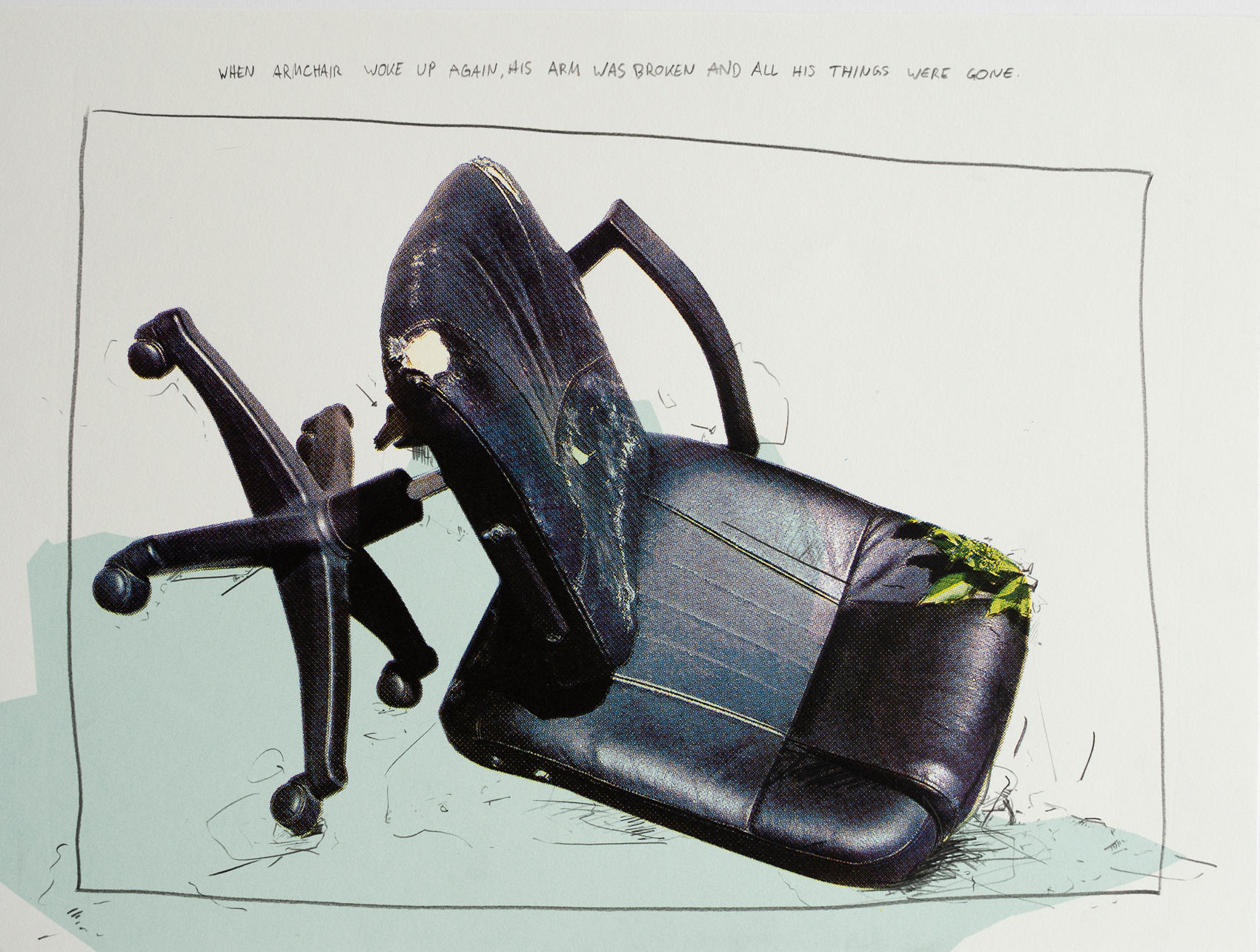 Armchair30×21 cm, screenprint with drawing on paper, 2022