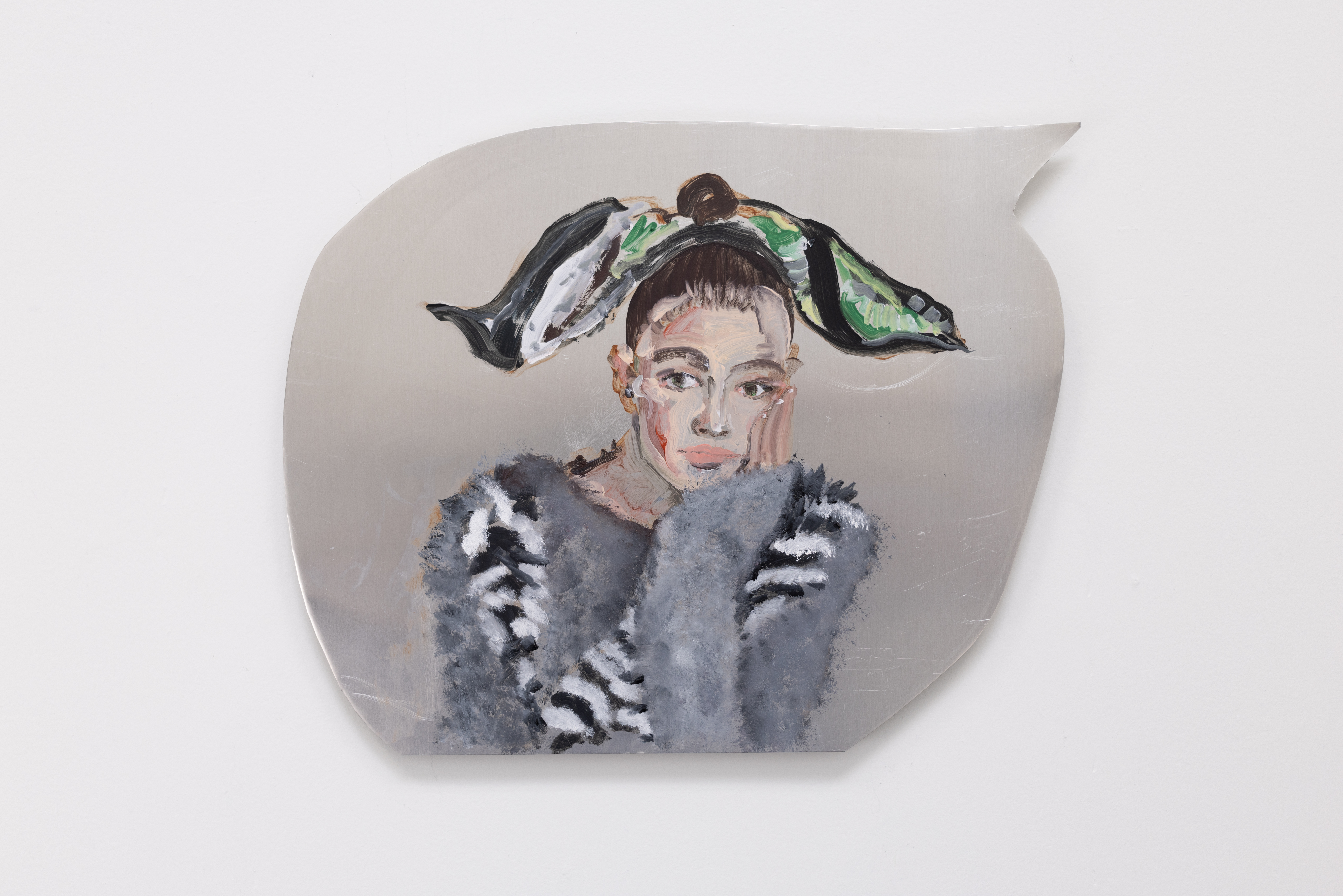 Keer Tanchak, Hello Elle, 2024, Oil on aluminum, 15 (H) x 18½ (W) in.