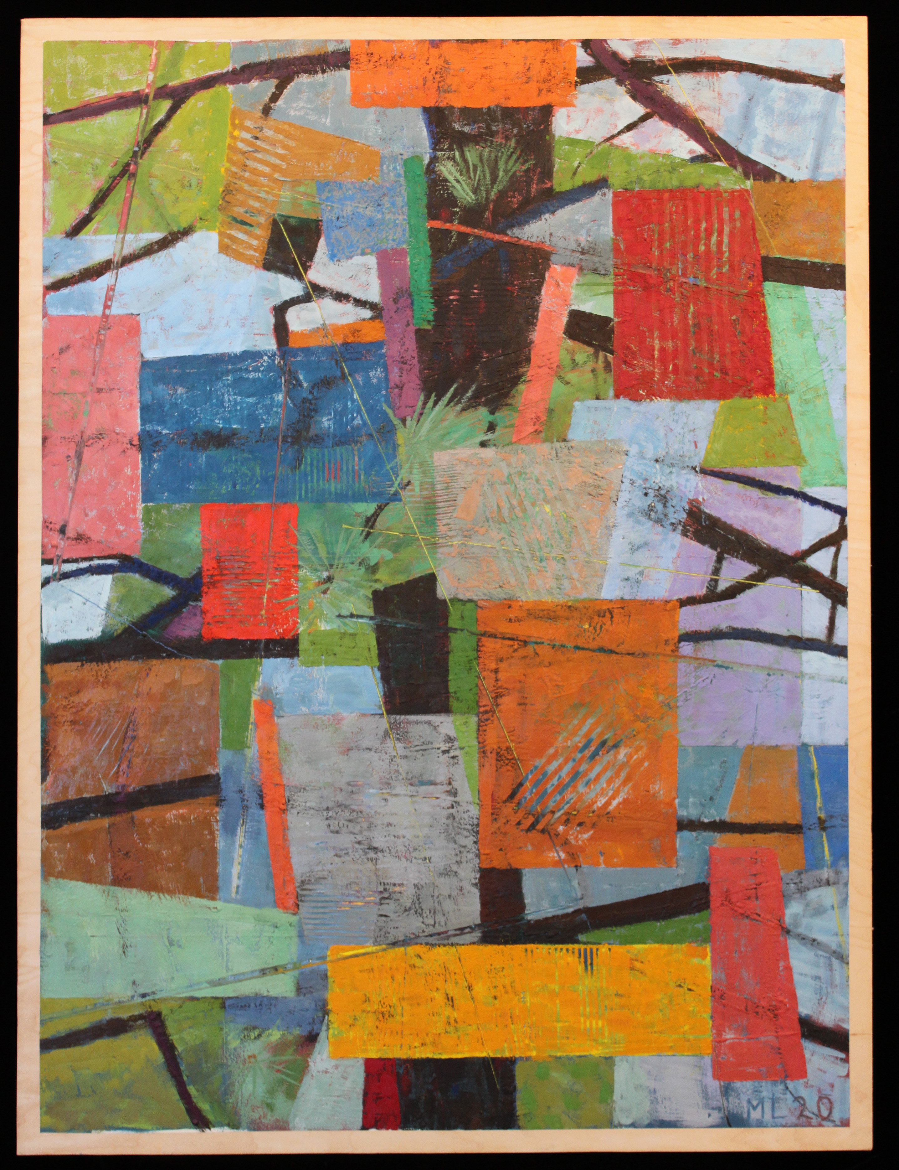 Edifice #3. 2020. encaustic on plywood. 46" X 34"