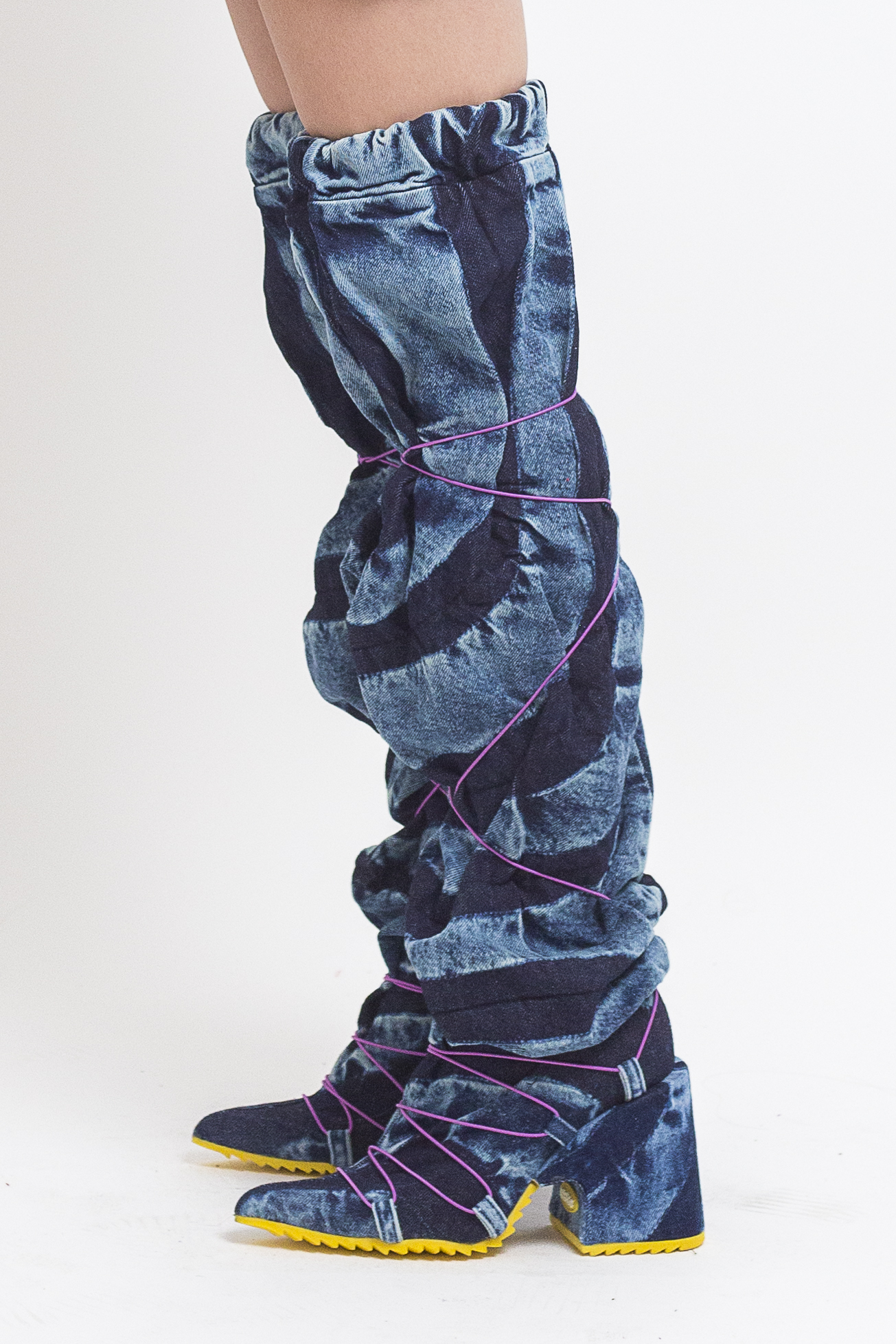 Denim Tracksuit Boots / Dark Indigo — Masha Popova