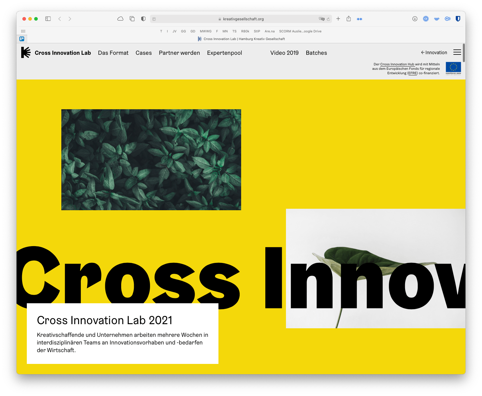 21/03/05 Excited to be part of Cross Innovation Lab 2021 at Hamburg Kreativgesellschaft. This year's focus is climate!