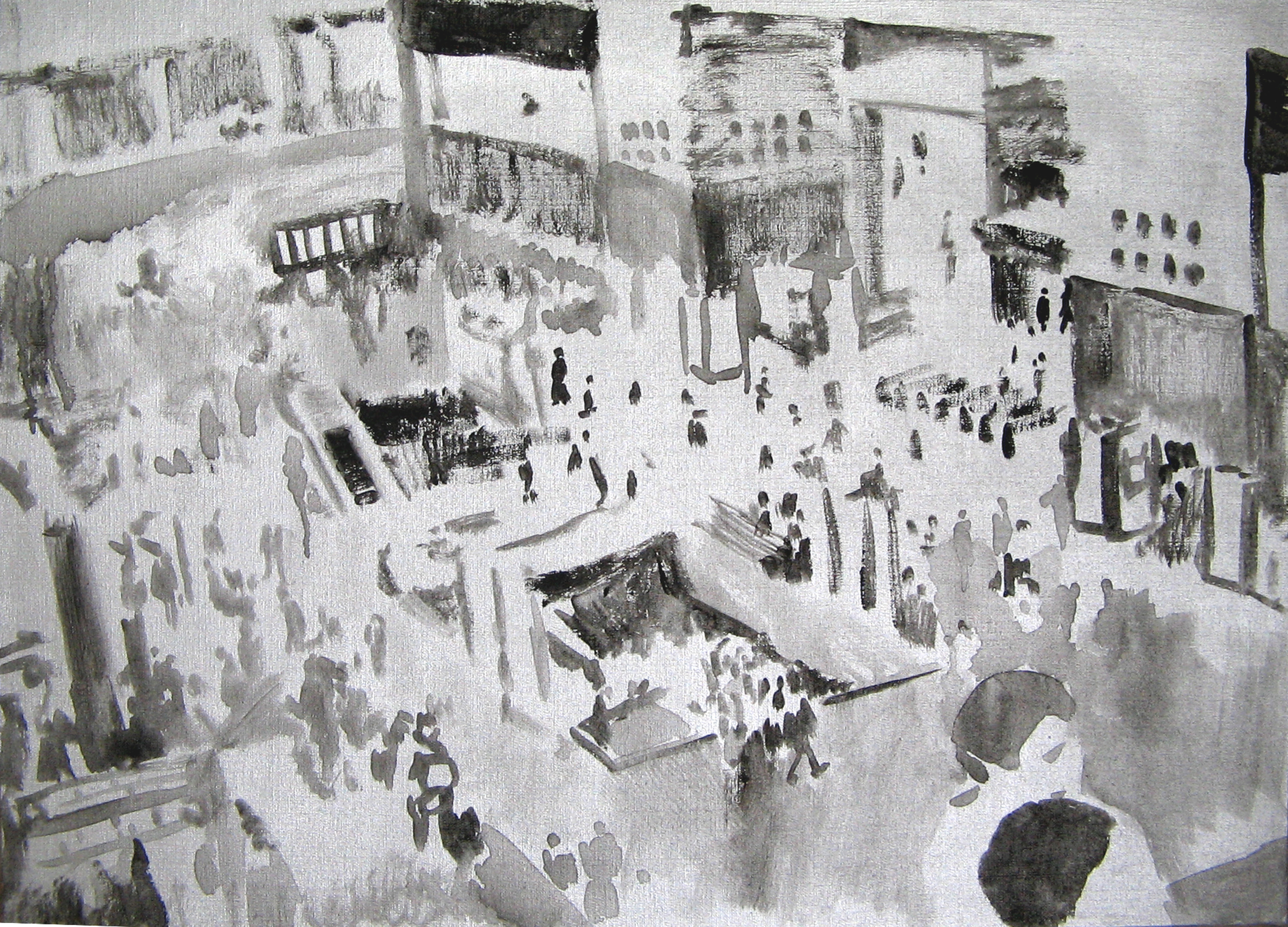 Kyoto Main Station 2007 Acryl auf Nessel 52 x 72 cm 