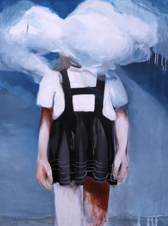 Clouds, acrylic and oil on canvas, 70/60 cm