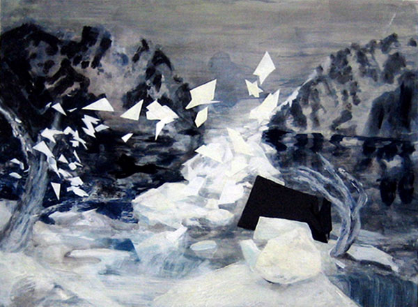 The Paper Tree, acrylic on board, 18x24”, 46x61 cm 