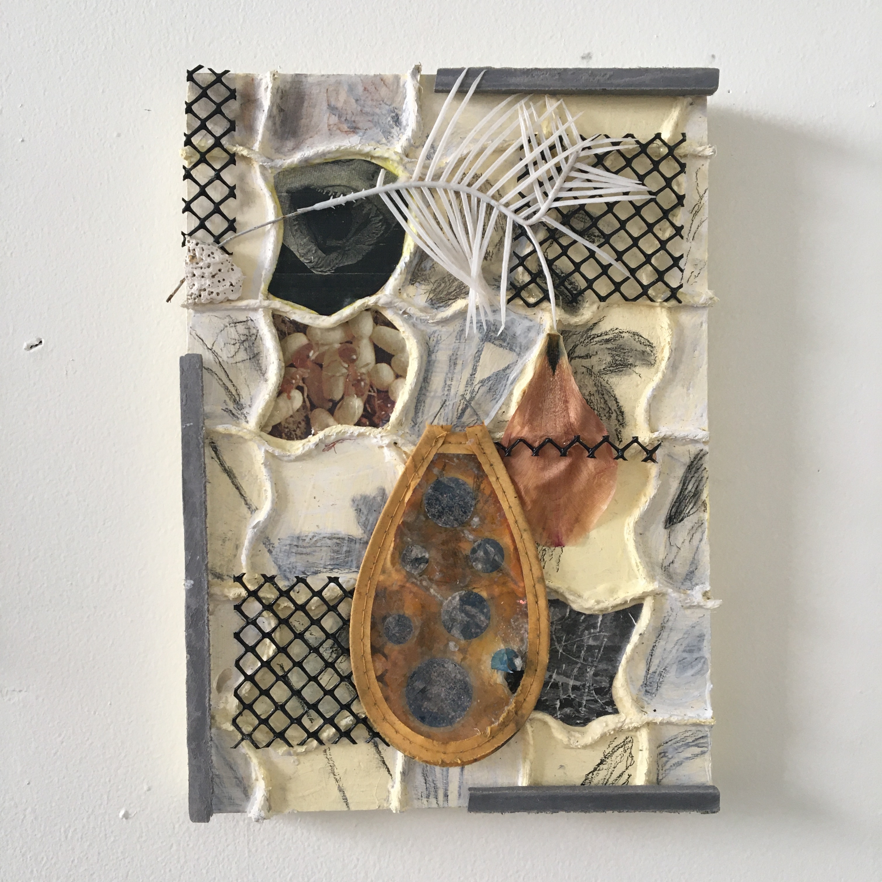 Disorderly Thinking (Garden Shop), Mixed Media on Panel, 9" x 12" 