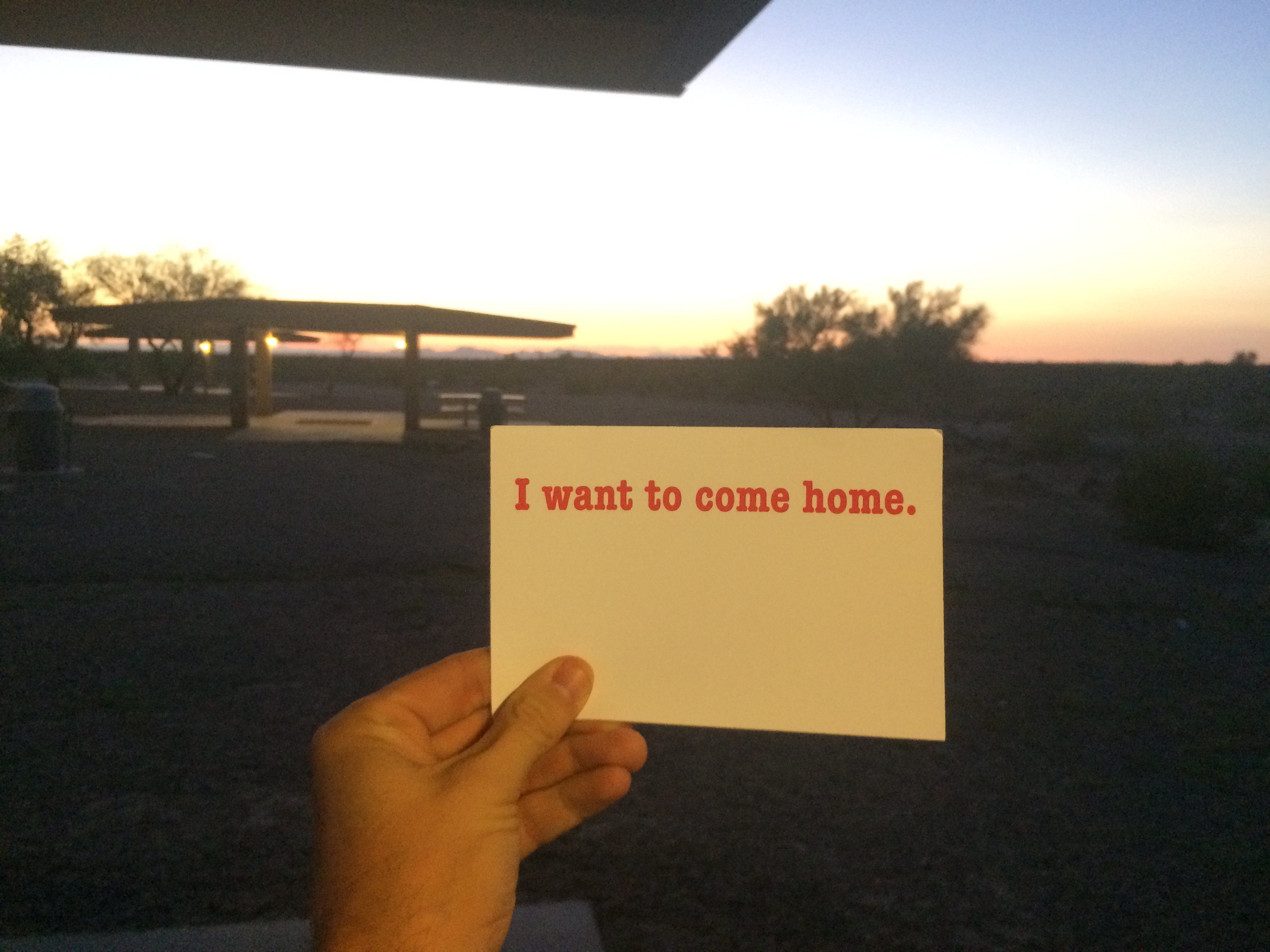 I placed this card at a rest stop in the middle of nowhere between San Antonio and New Mexico.