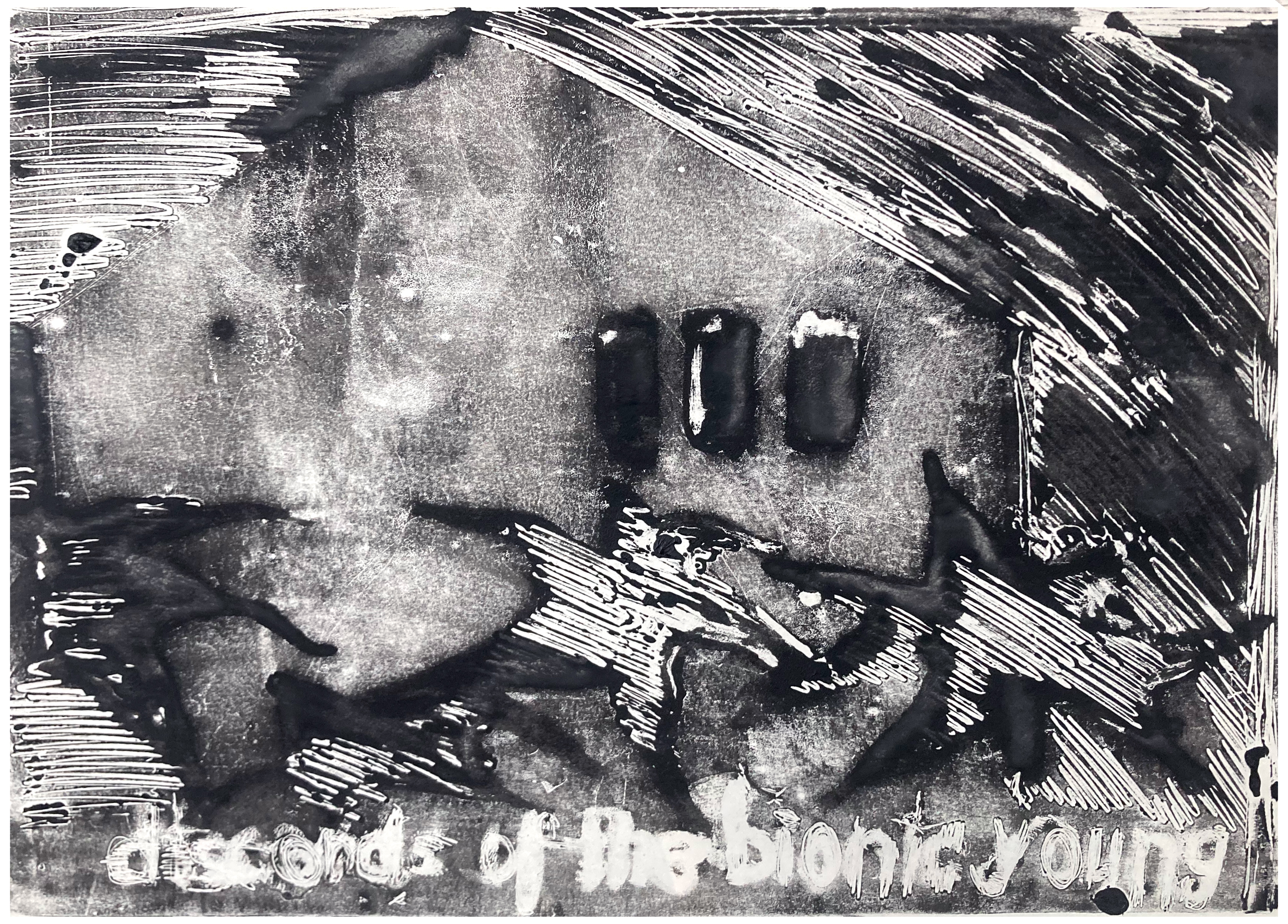‘Discords of the Bionic Young’ (2024), Monoprint, 30 x 52 cm