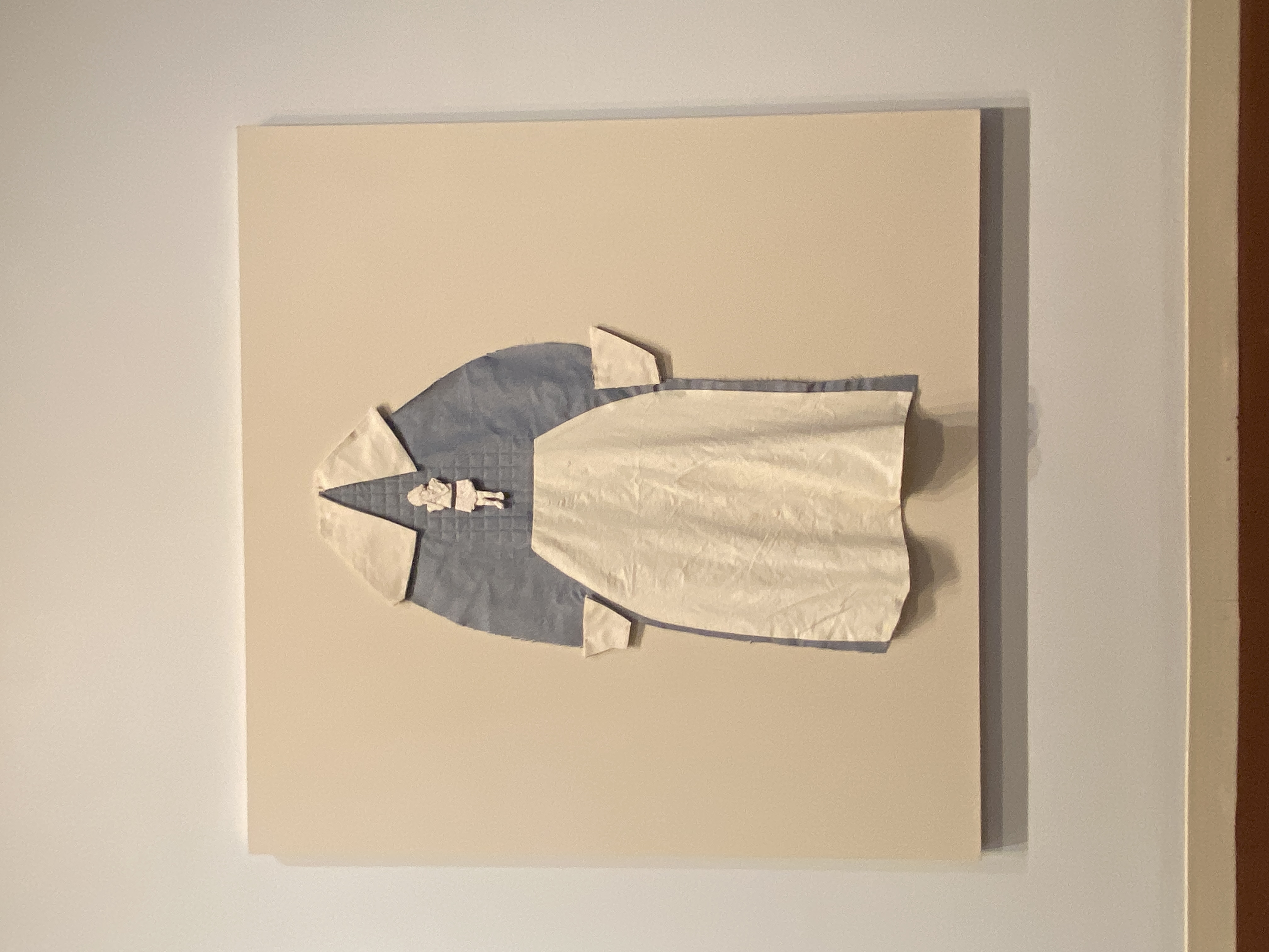 Pilgrim 2024 ceramic, salvaged fabrics, found artworks, used books and VHS tapes $1200