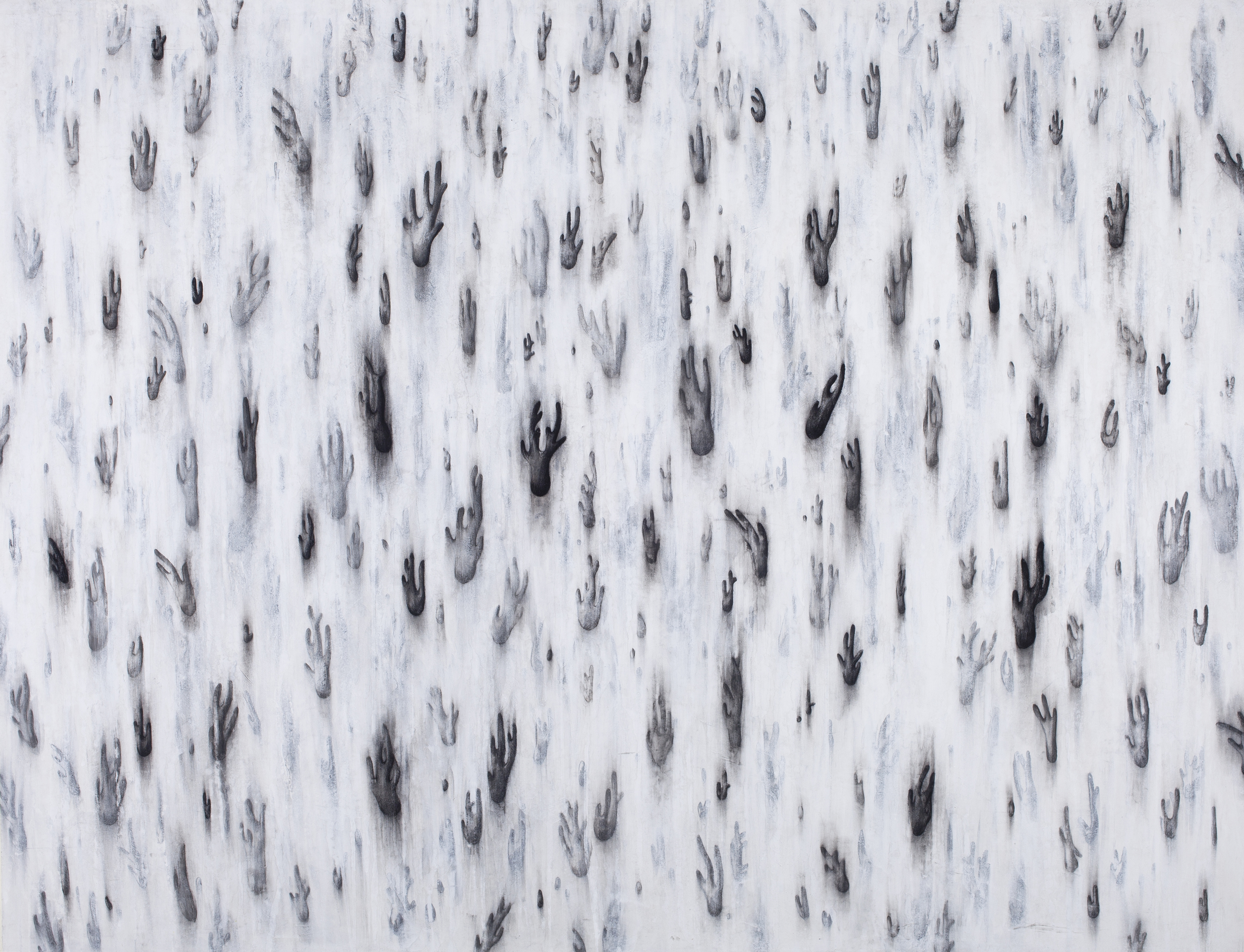 Incompleteness, Whitewash, charcoal on korean paper 145.5 X 112 cm / 2011