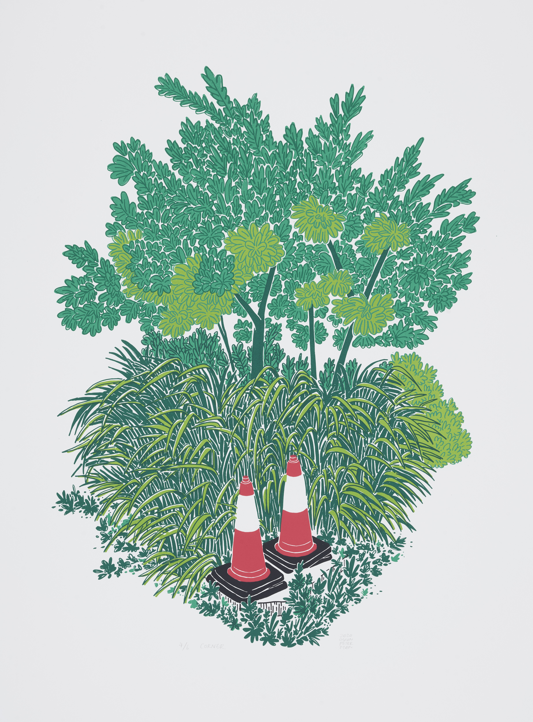 Corner, 6-colour silkscreen print, W560 x H740mm, Edition of 6, 2020