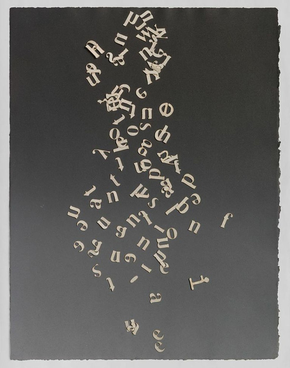 Dispersed, relief print with collage, 14½" x 11¼"