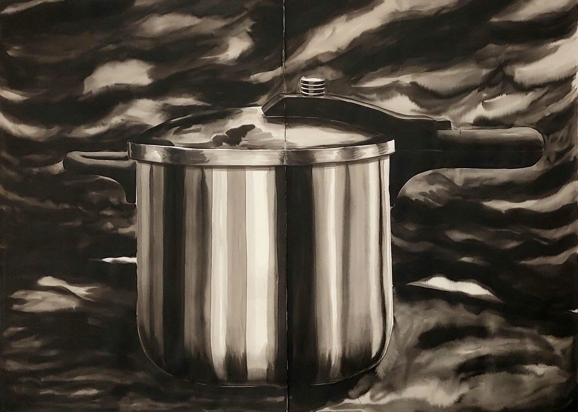 Javier Trugeda (Santander, 1991) Olla a presión, 2024 Tinta china sobre papel superalfa 112 x 152 cm